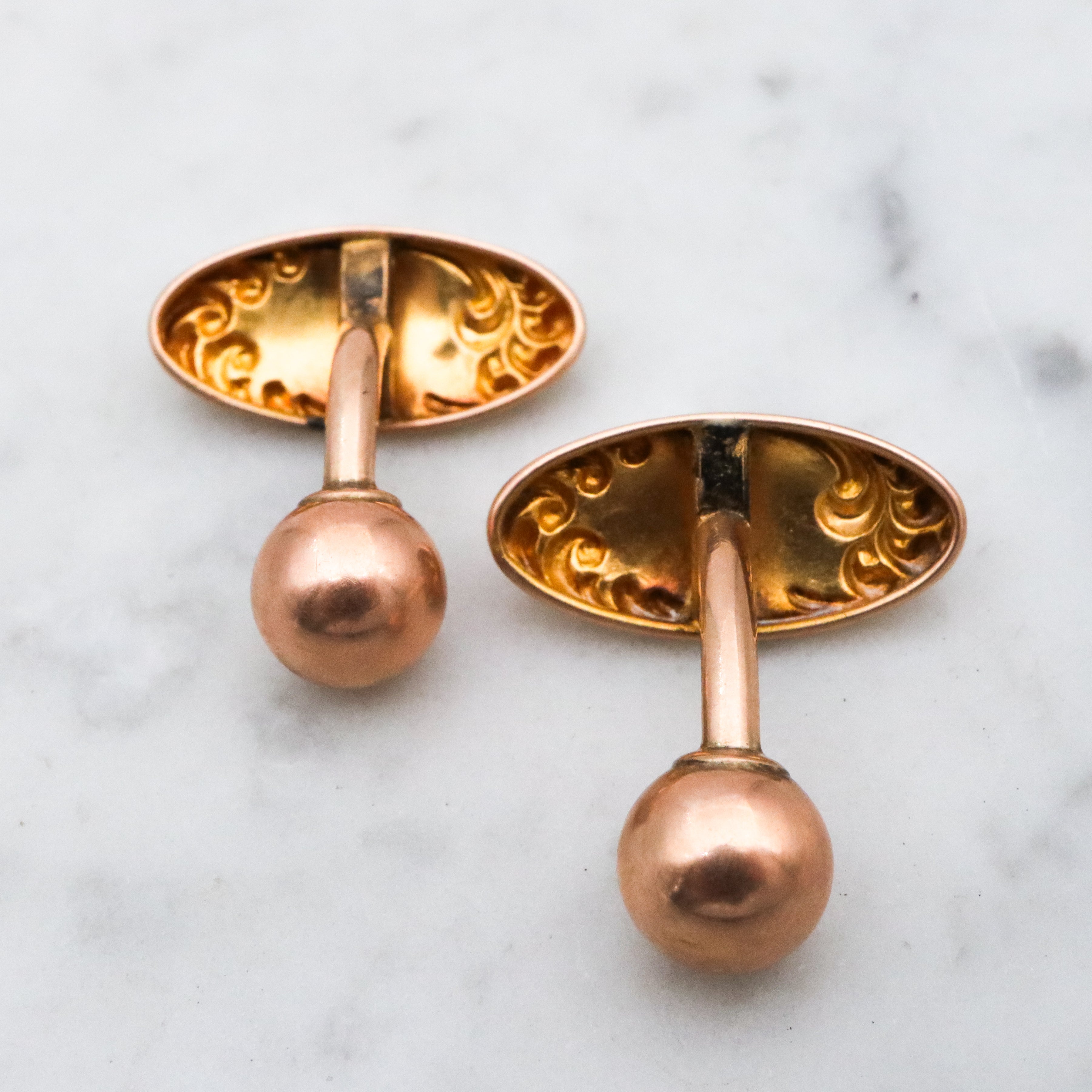 Antique Rococo Revival 10k gold cufflinks