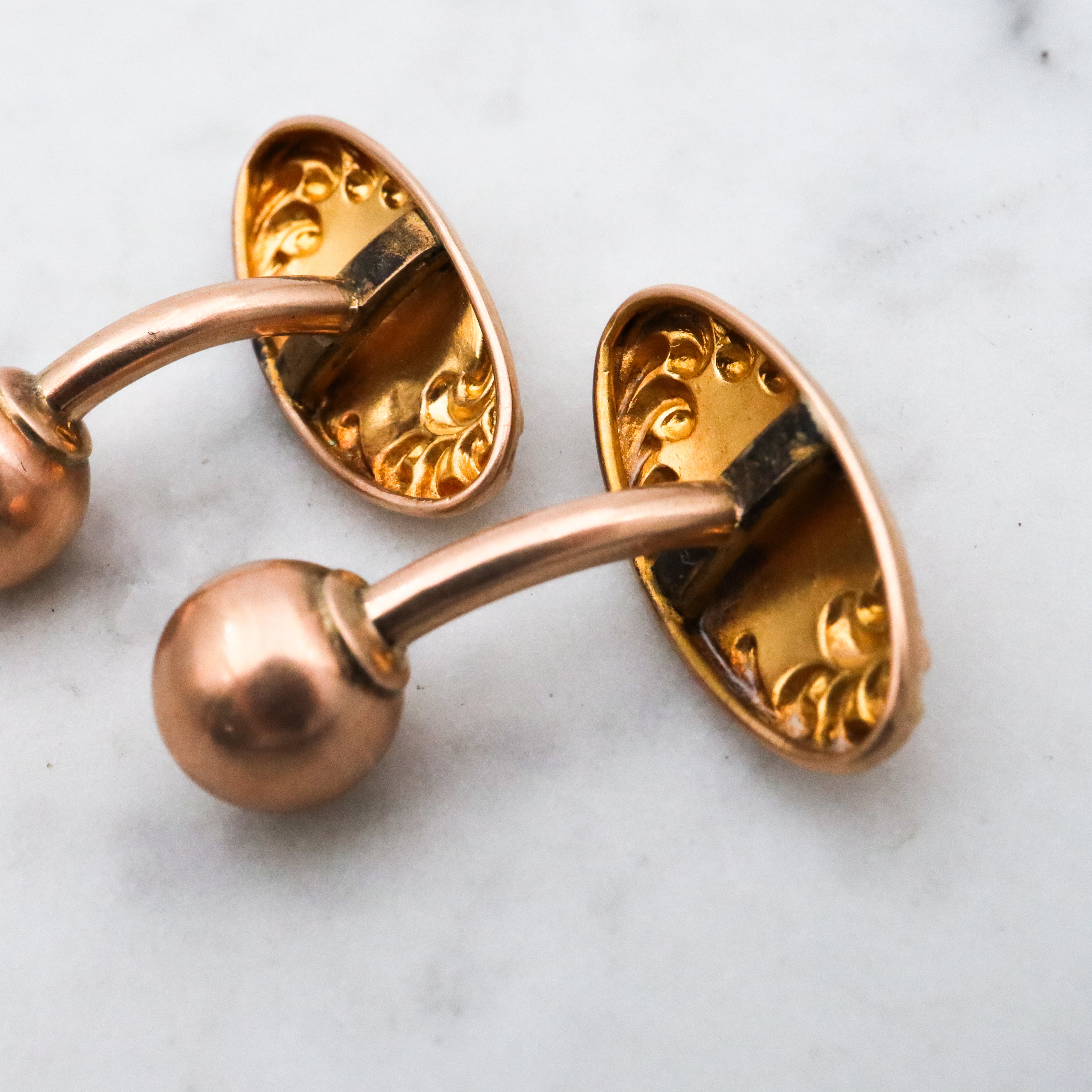 Antique Rococo Revival 10k gold cufflinks