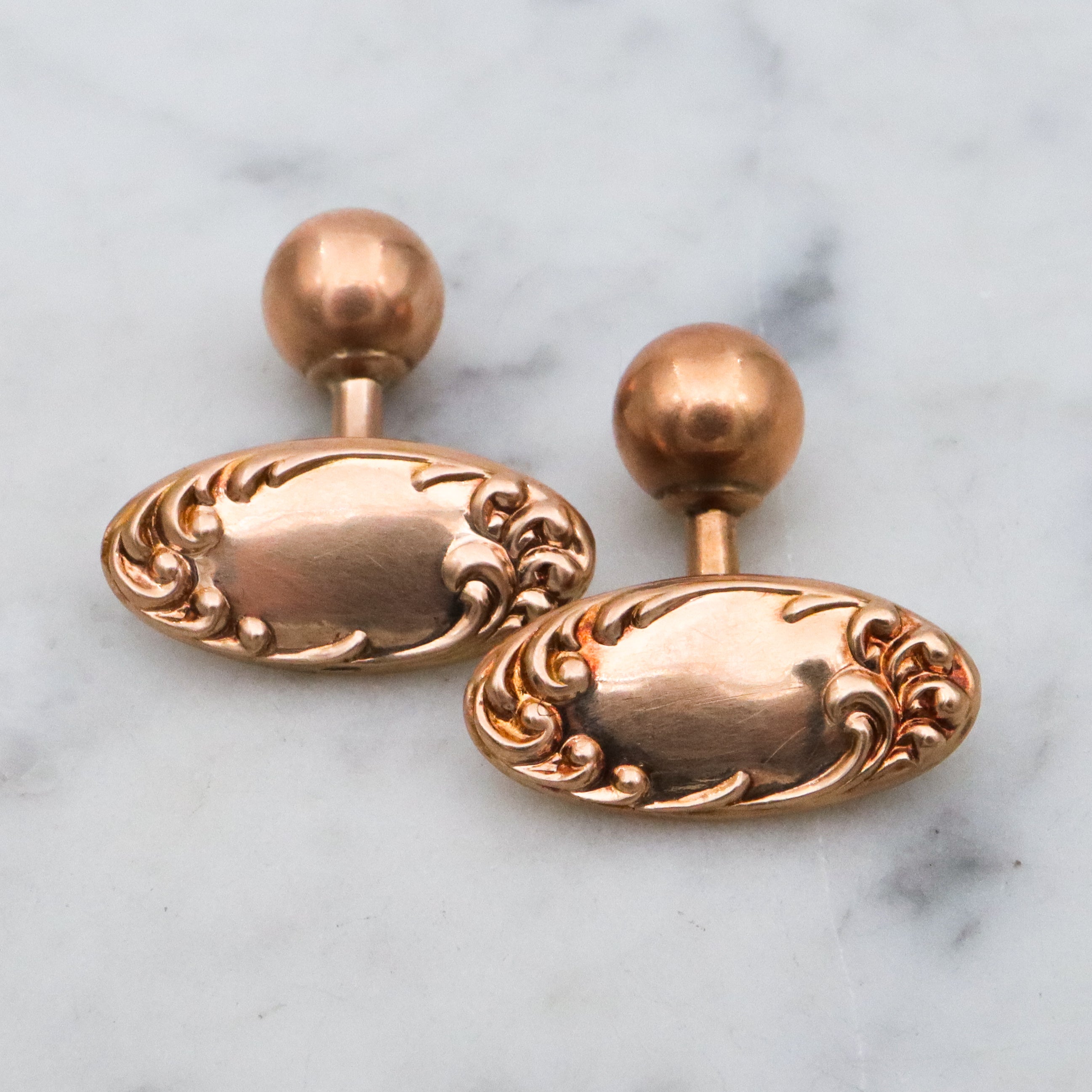 Antique Rococo Revival 10k gold cufflinks