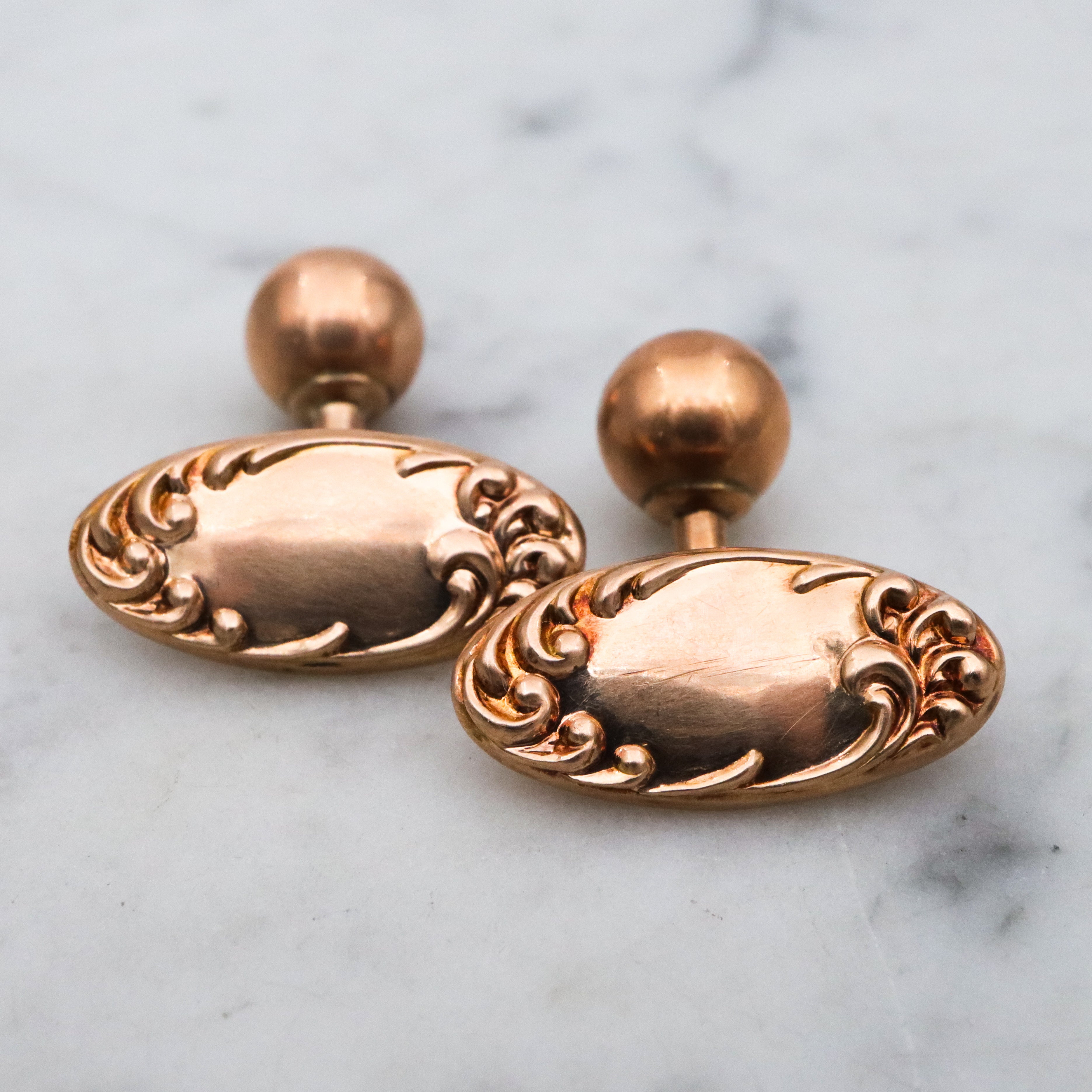 Antique Rococo Revival 10k gold cufflinks