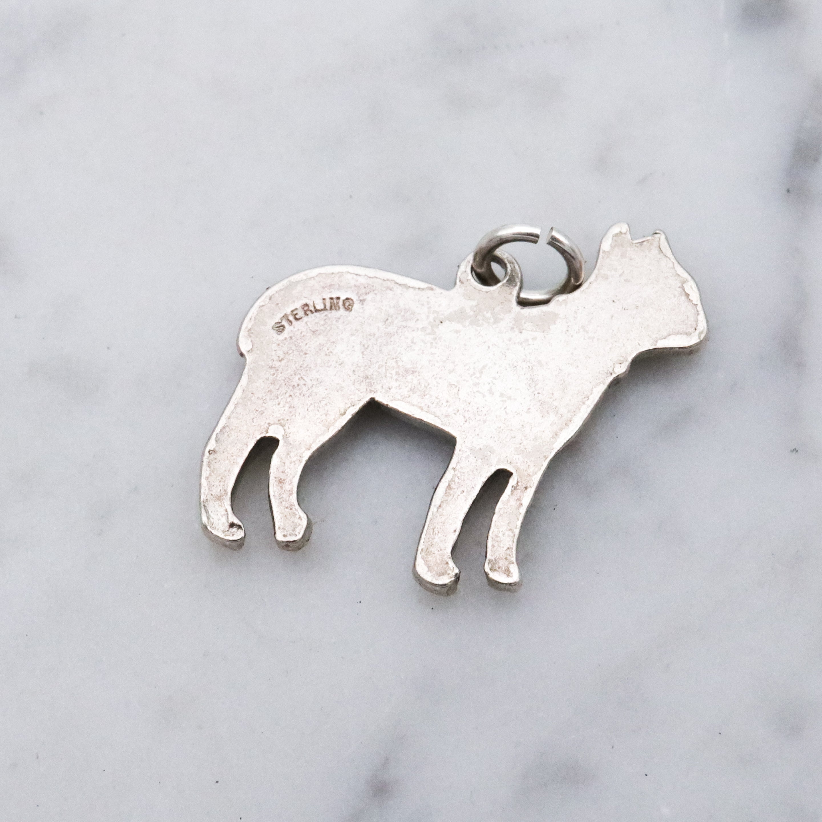 Antique boxer dog charm pendant