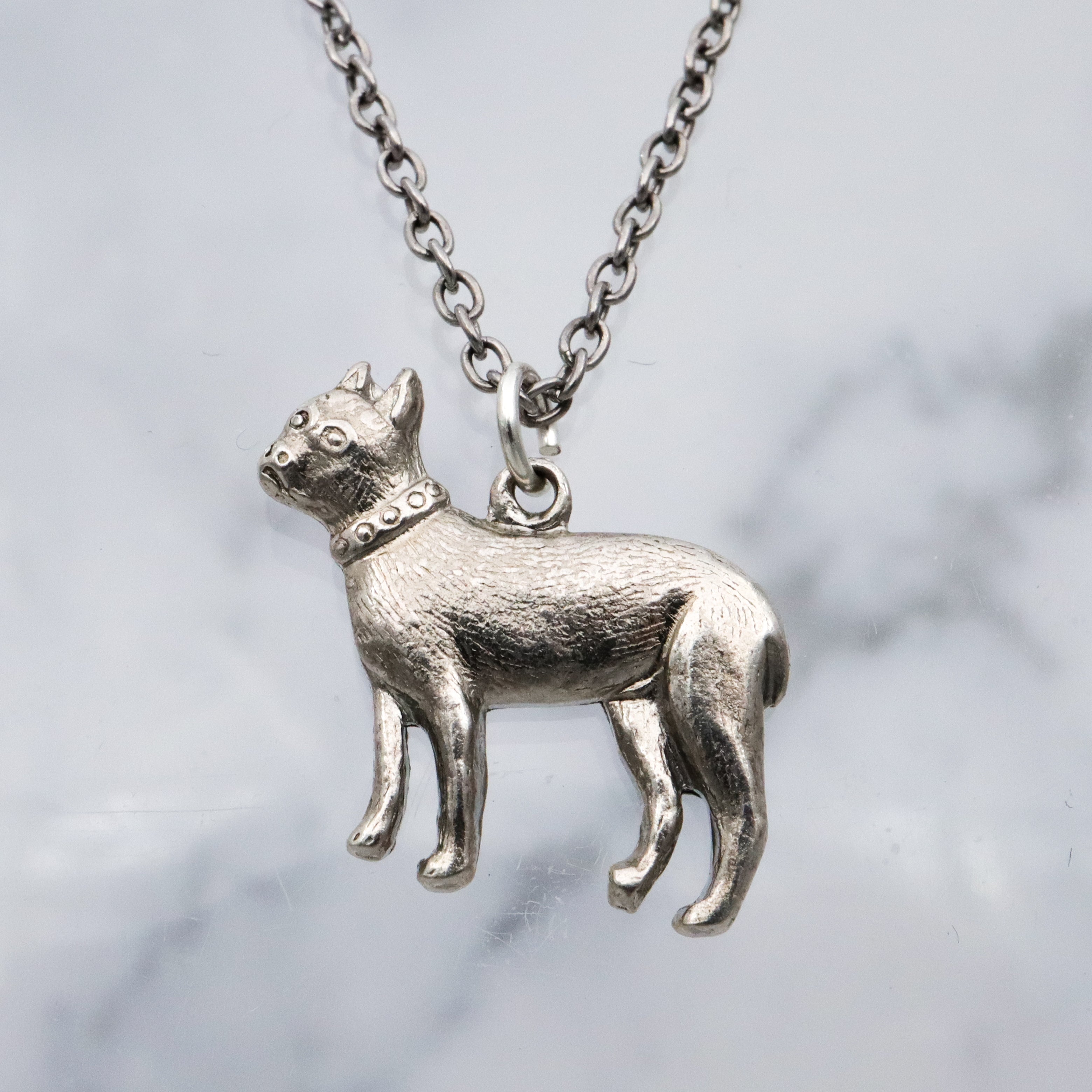 Antique boxer dog charm pendant