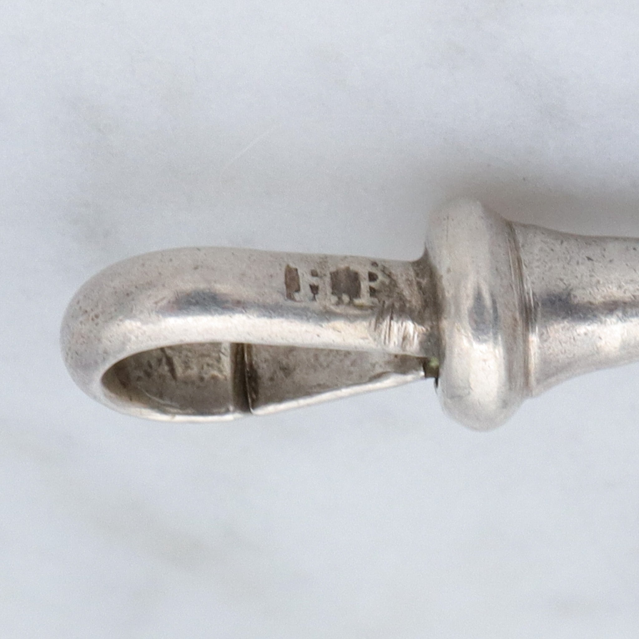 Antique sterling swiveling dog clip clasp pendant enhancer