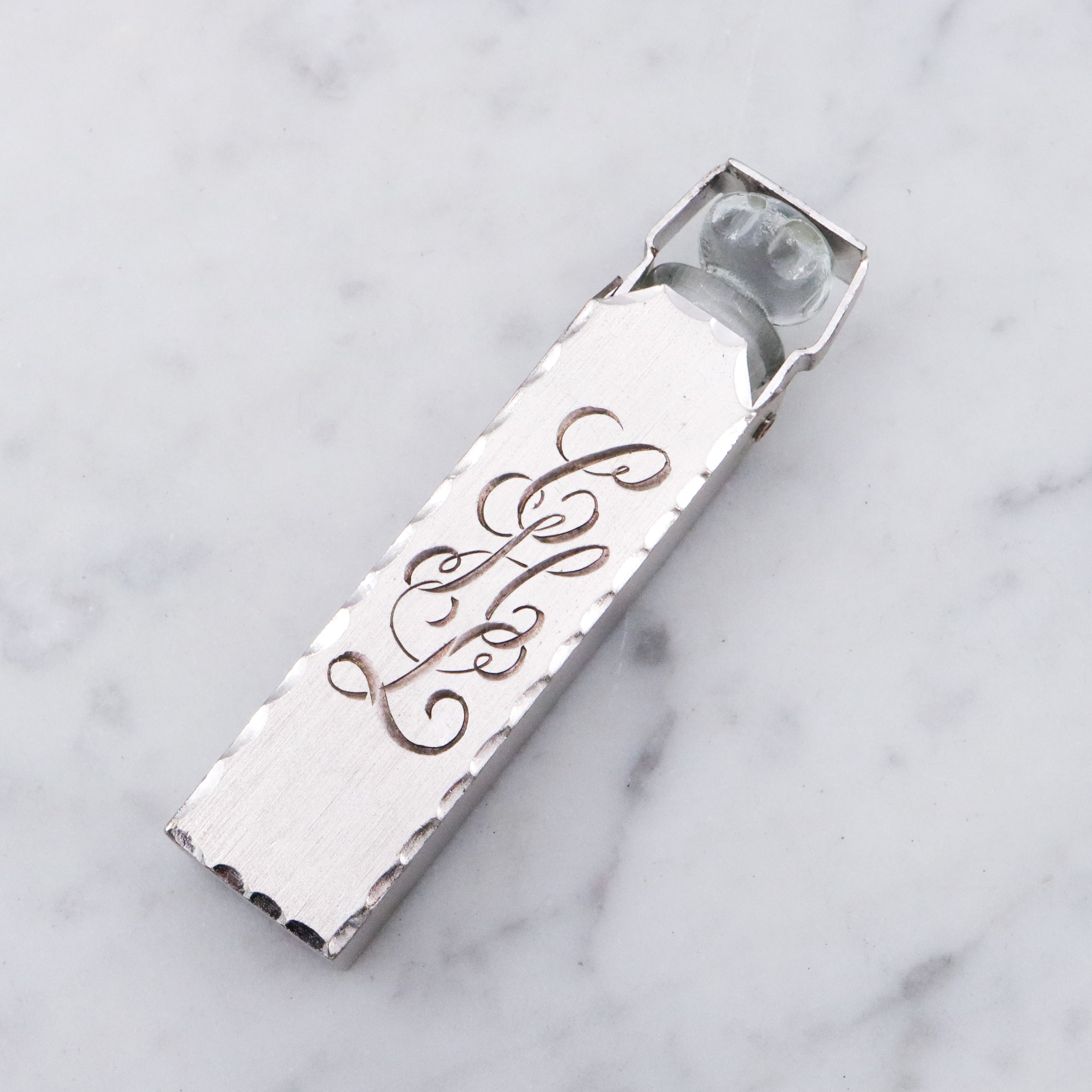 Antique Art Deco R. Blackinton & Co. sterling and glass spring loaded perfume