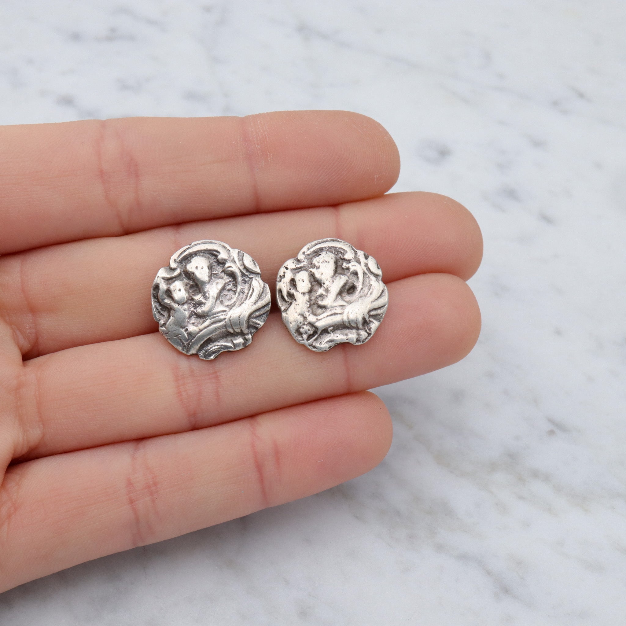 Antique English sterling coin style cufflinks