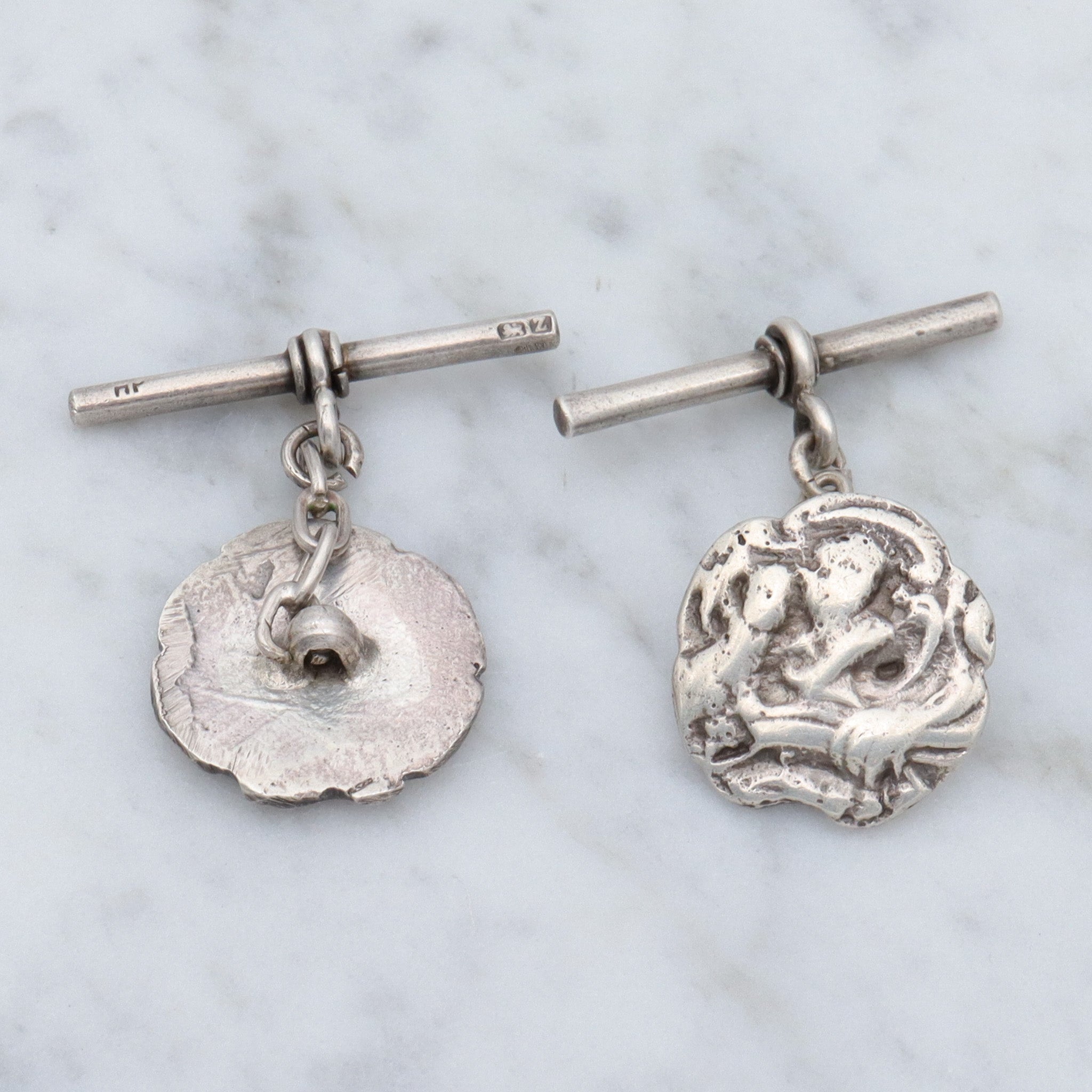 Antique English sterling coin style cufflinks