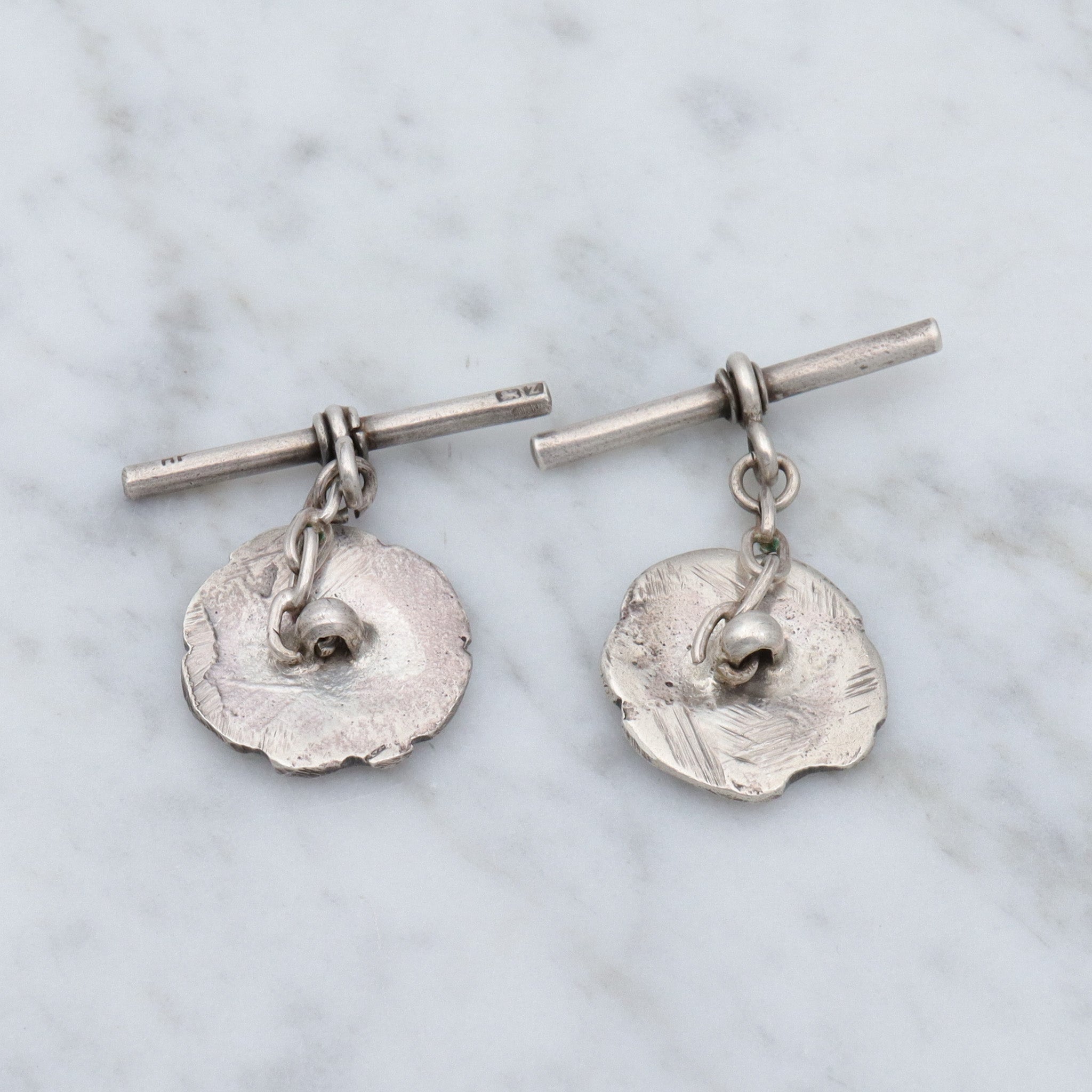 Antique English sterling coin style cufflinks