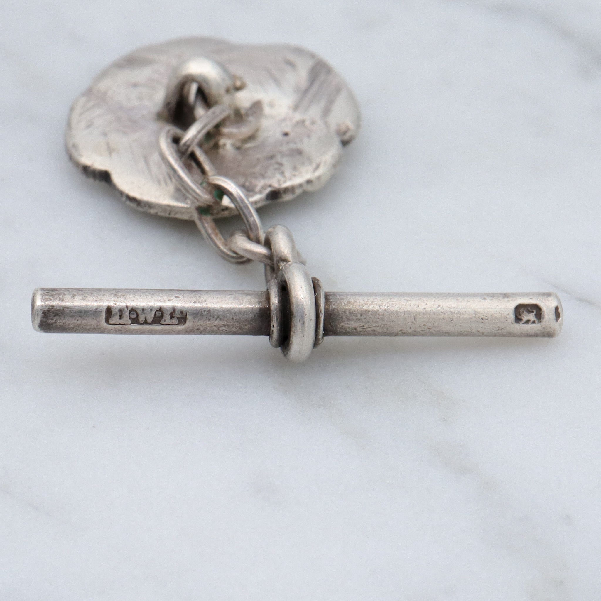 Antique English sterling coin style cufflinks