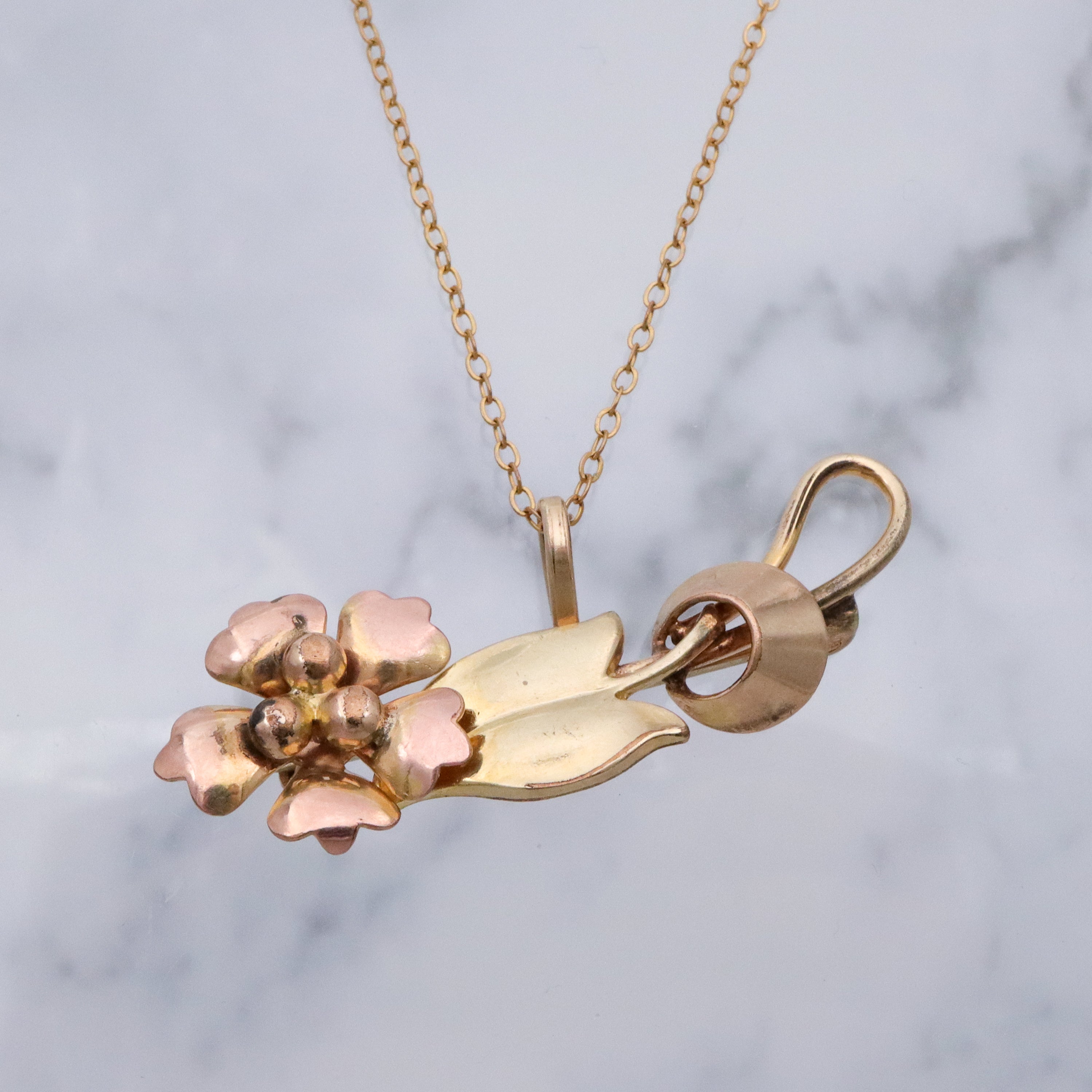 Mid Century Binder Brothers 12k gold filled floral brooch w/clip