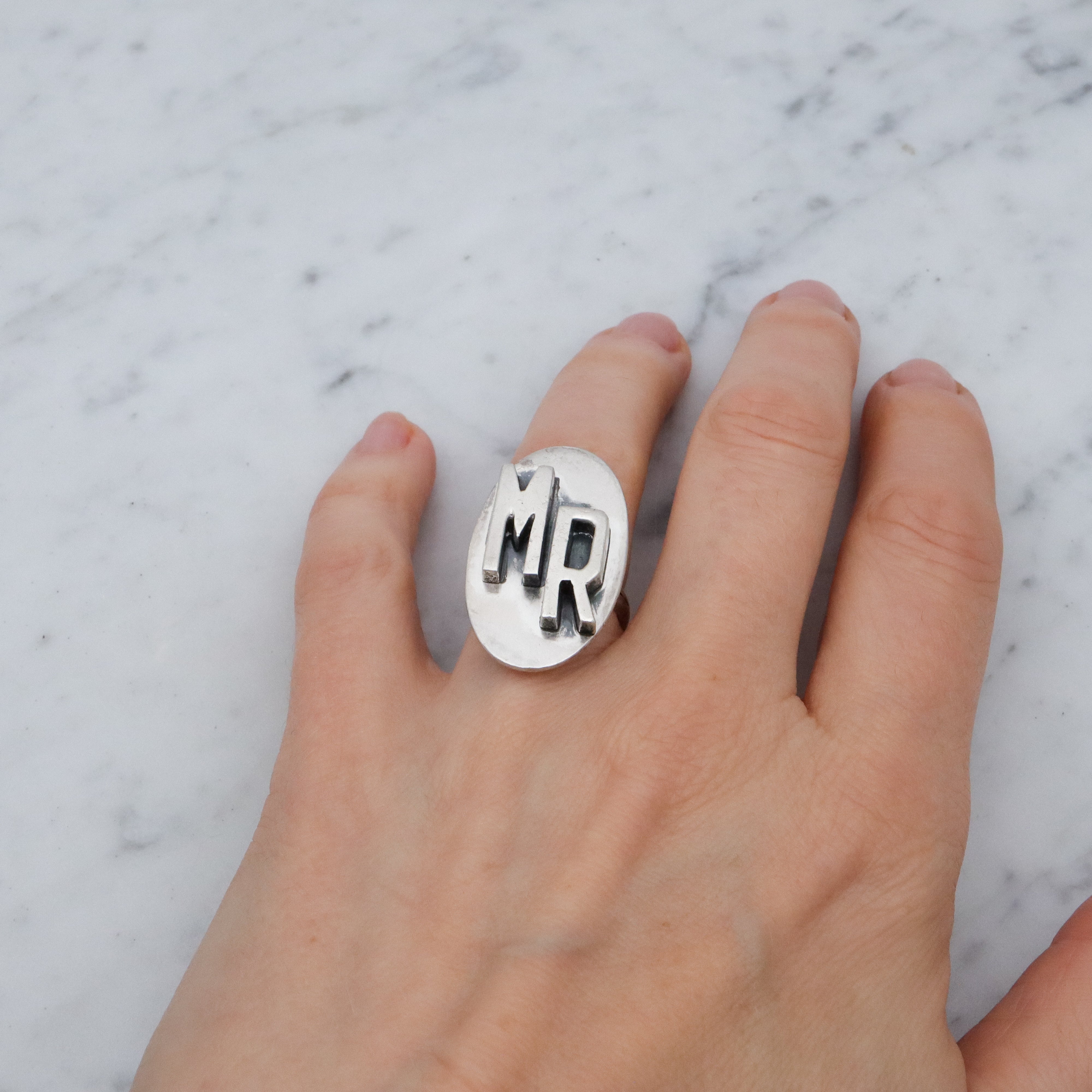 Mid Century sterling block letter 