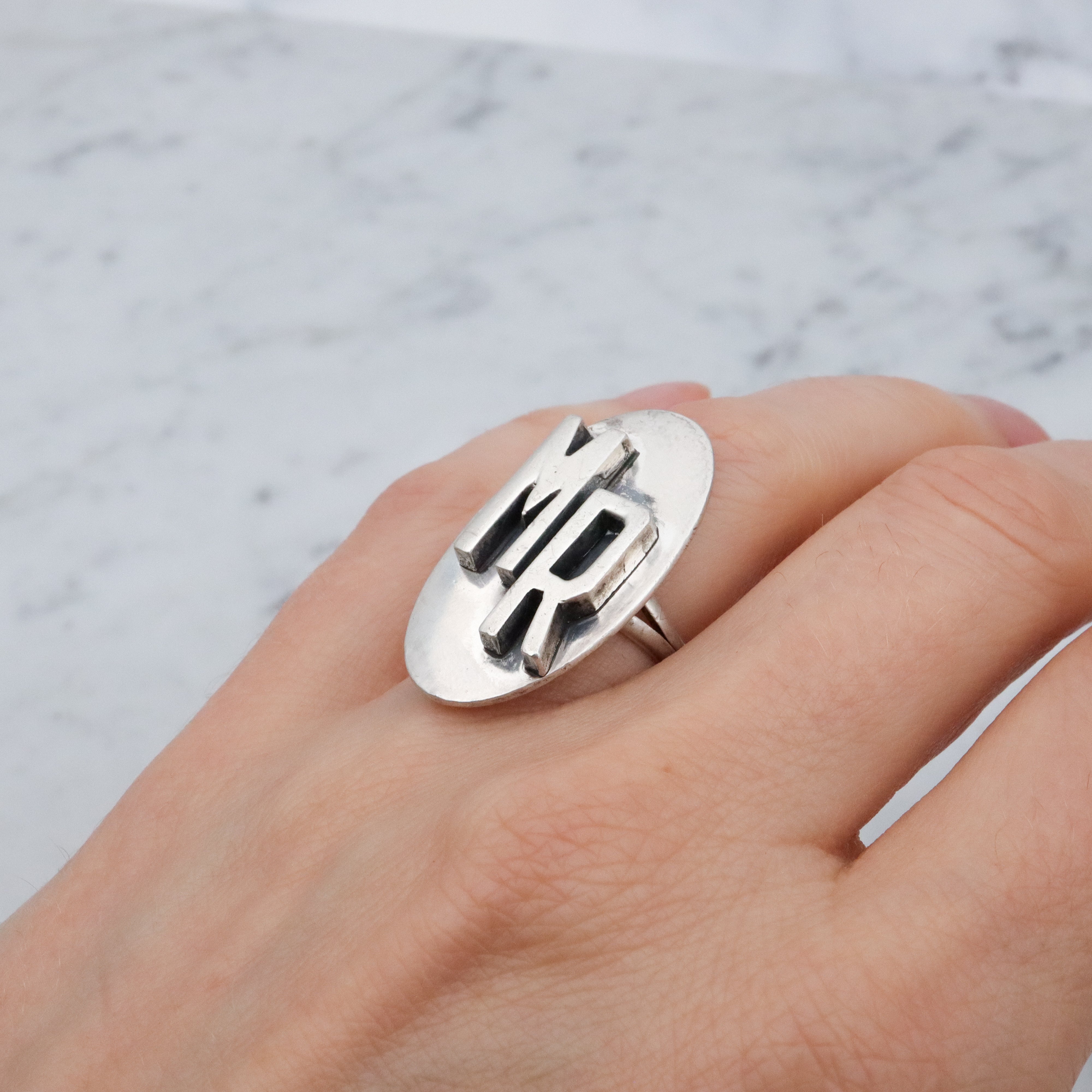 Mid Century sterling block letter 