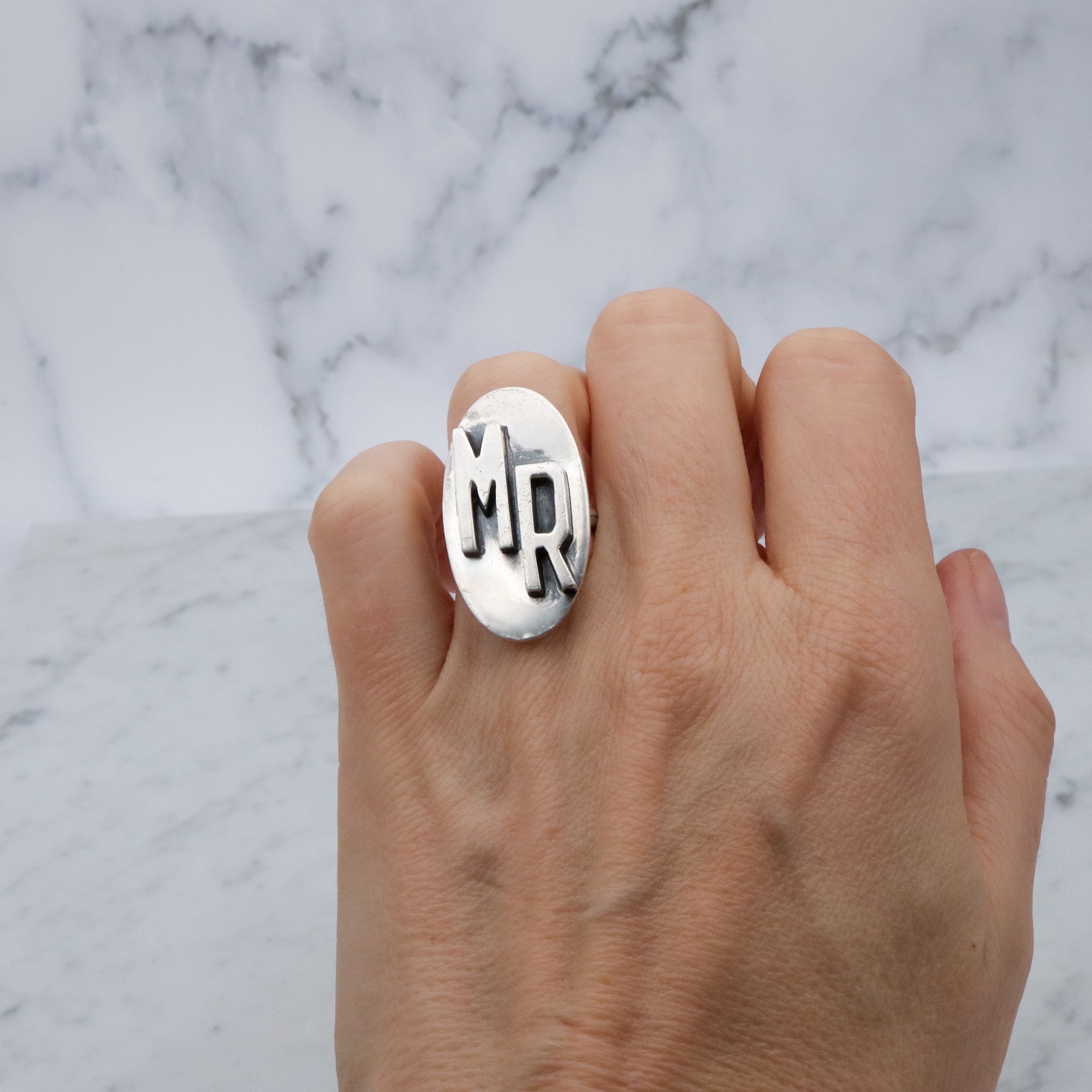 Mid Century sterling block letter 