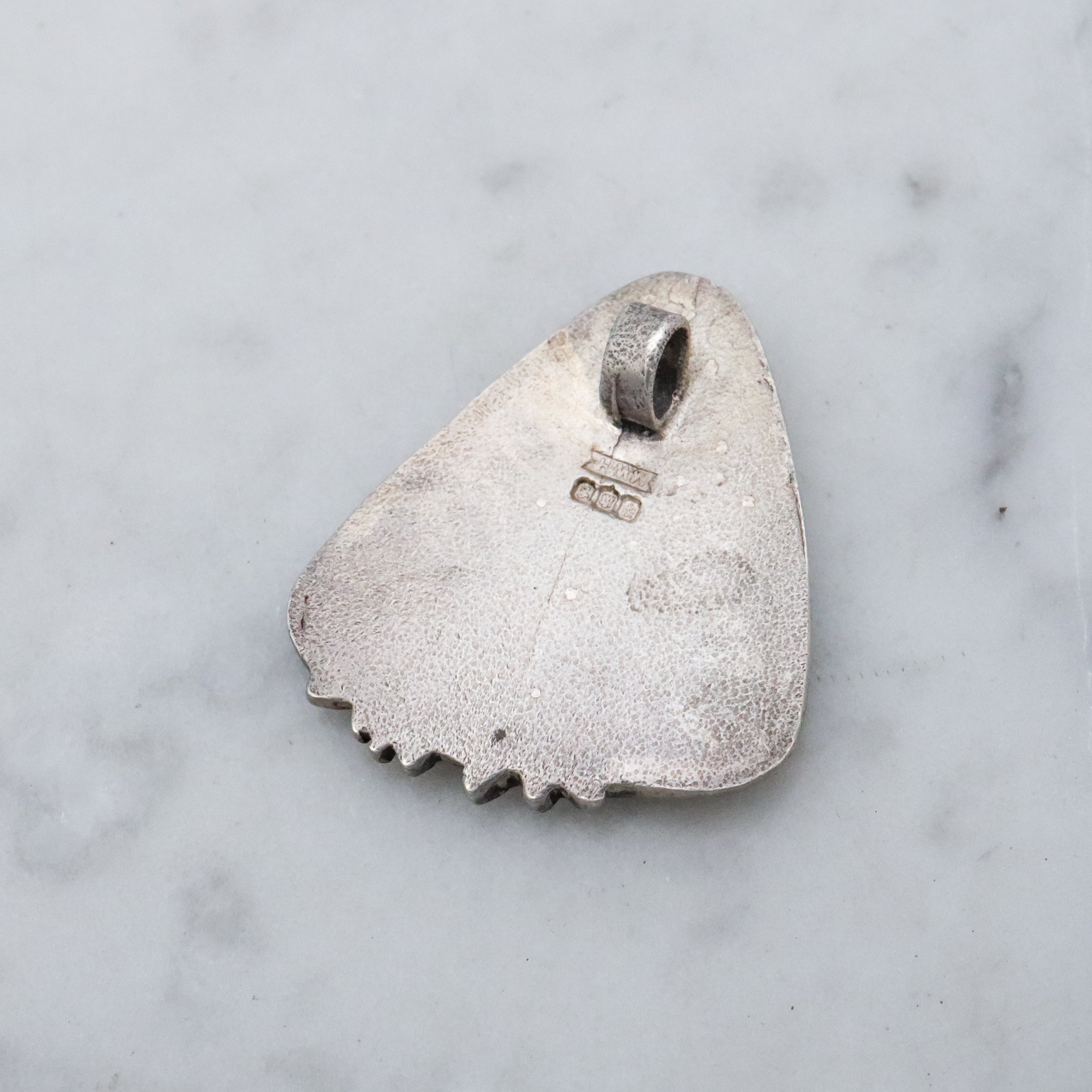 Retro 1980s sterling enamel bird, or goose, pendant