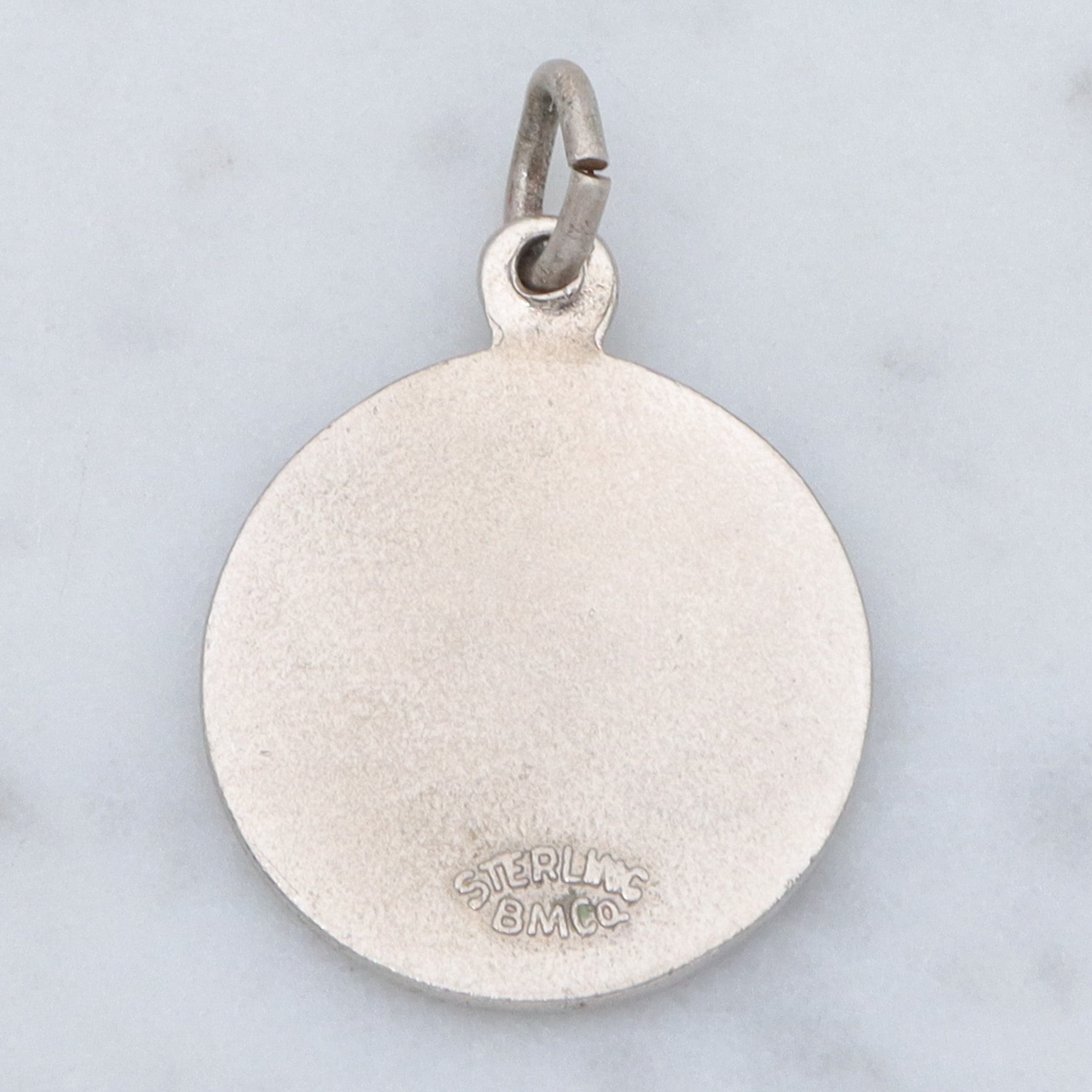 Antique B.M. & Co. sterling, enamel souvenir charm pendant