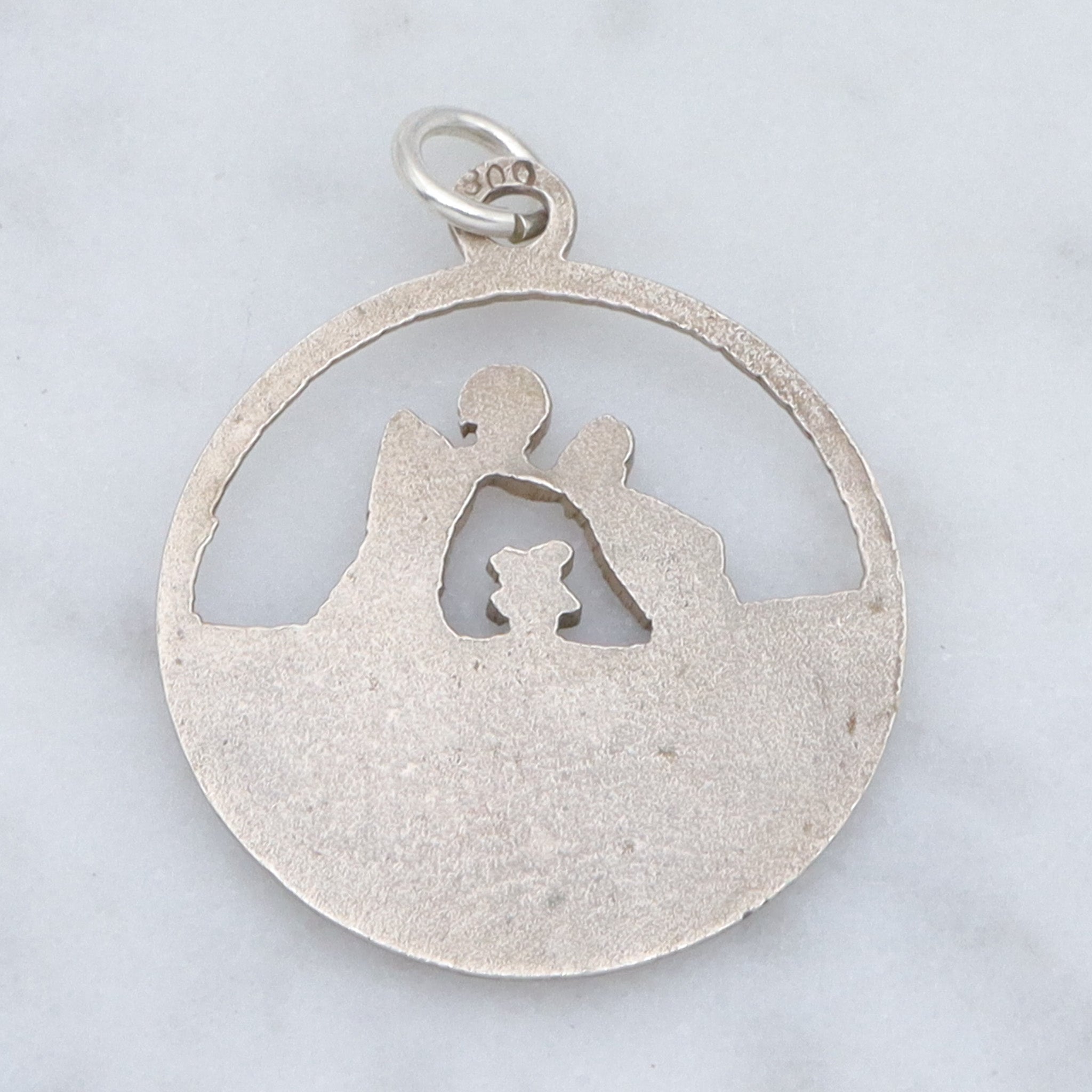 Vintage Dutch .800 silver cutout courting couple charm pendant