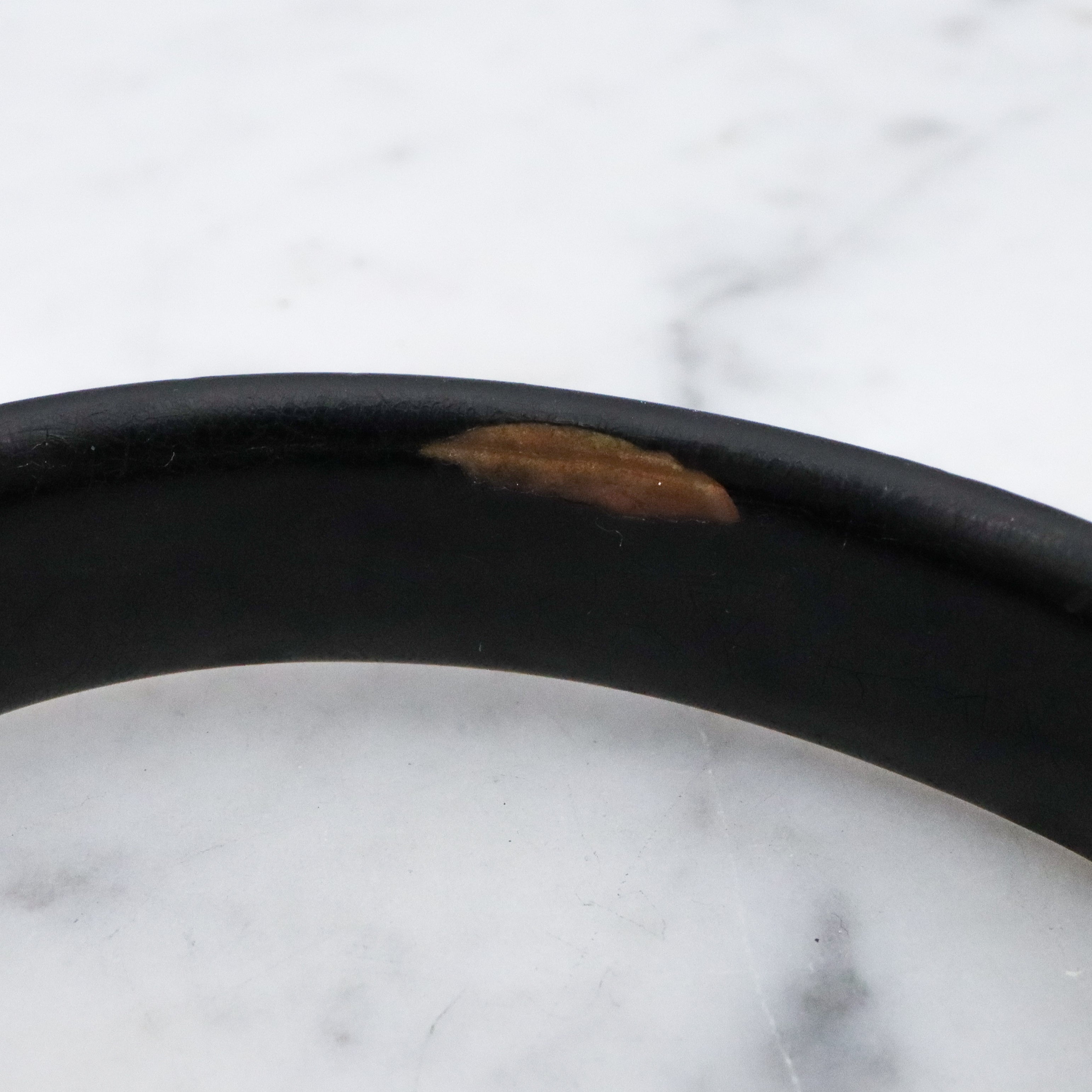 Antique Victorian gold filled etched & black lacquered stretch bangle