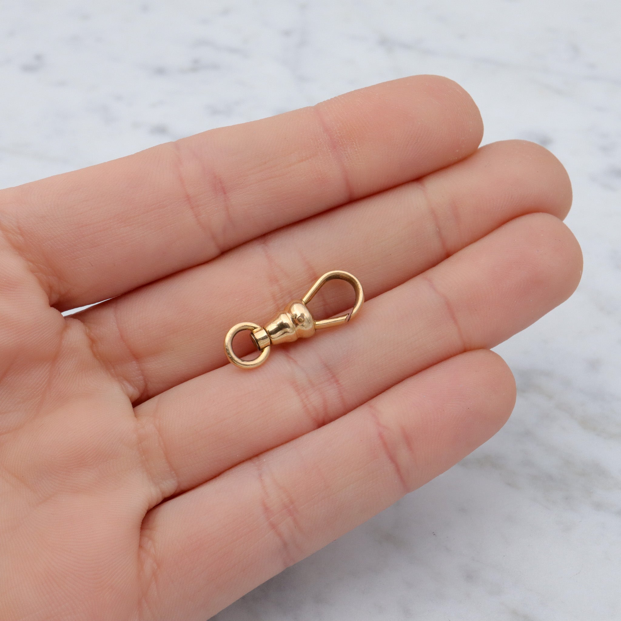 Antique Victorian gold filled swiveling dog clip clasp, pendant enhancer