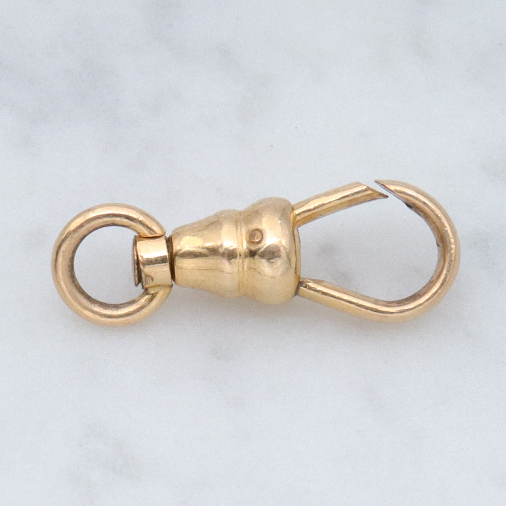 Antique Victorian gold filled swiveling dog clip clasp, pendant enhancer