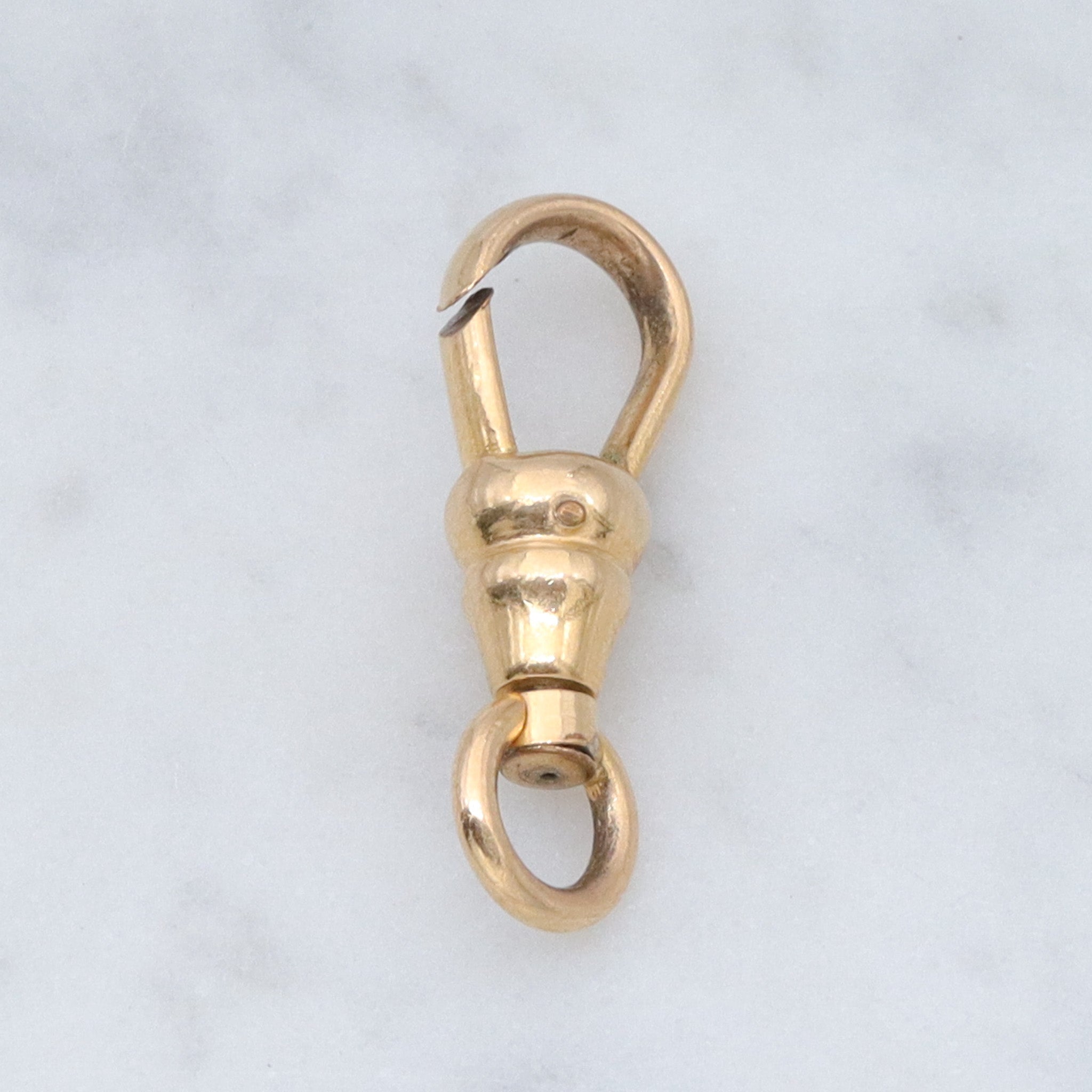 Antique Victorian gold filled swiveling dog clip clasp, pendant enhancer