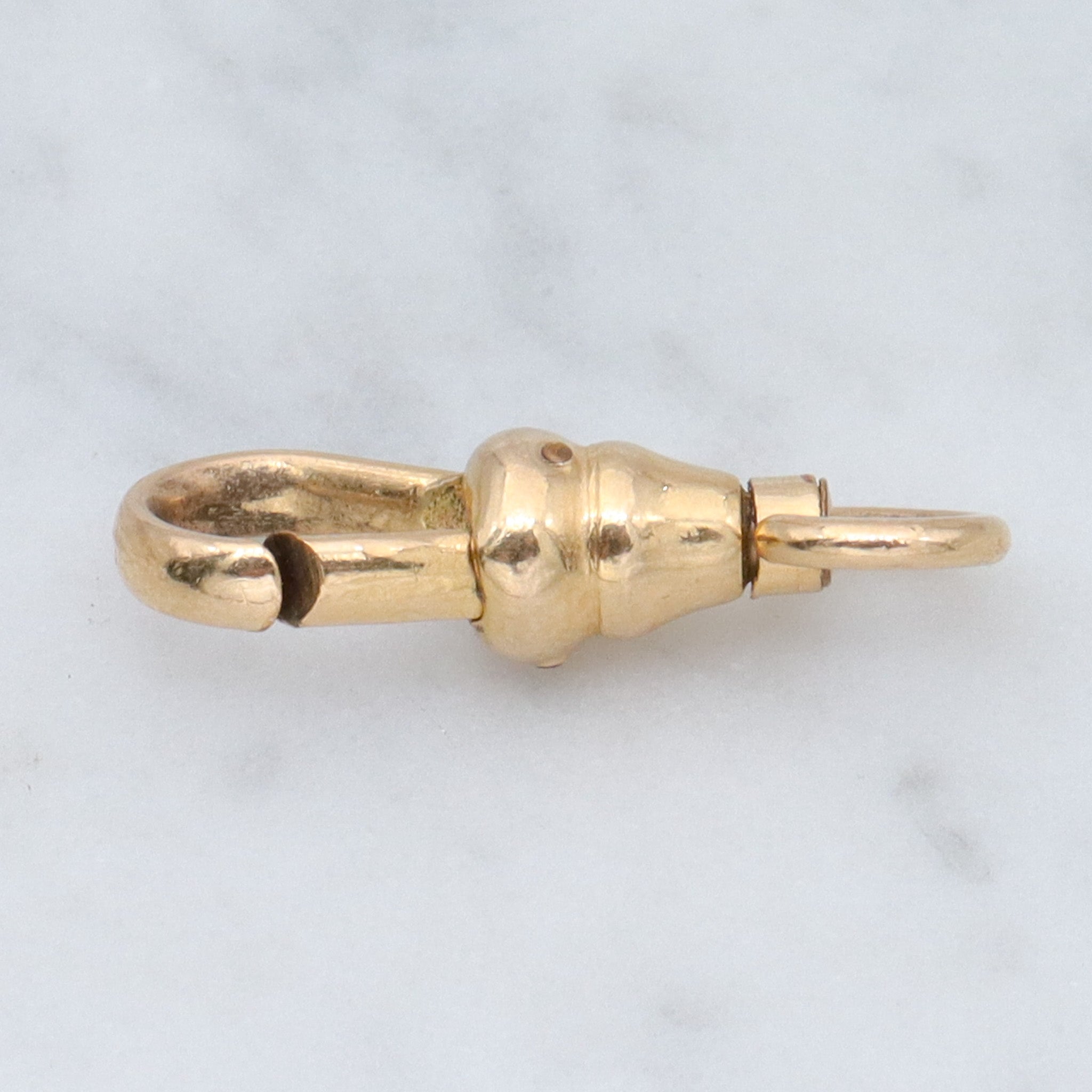 Antique Victorian gold filled swiveling dog clip clasp, pendant enhancer