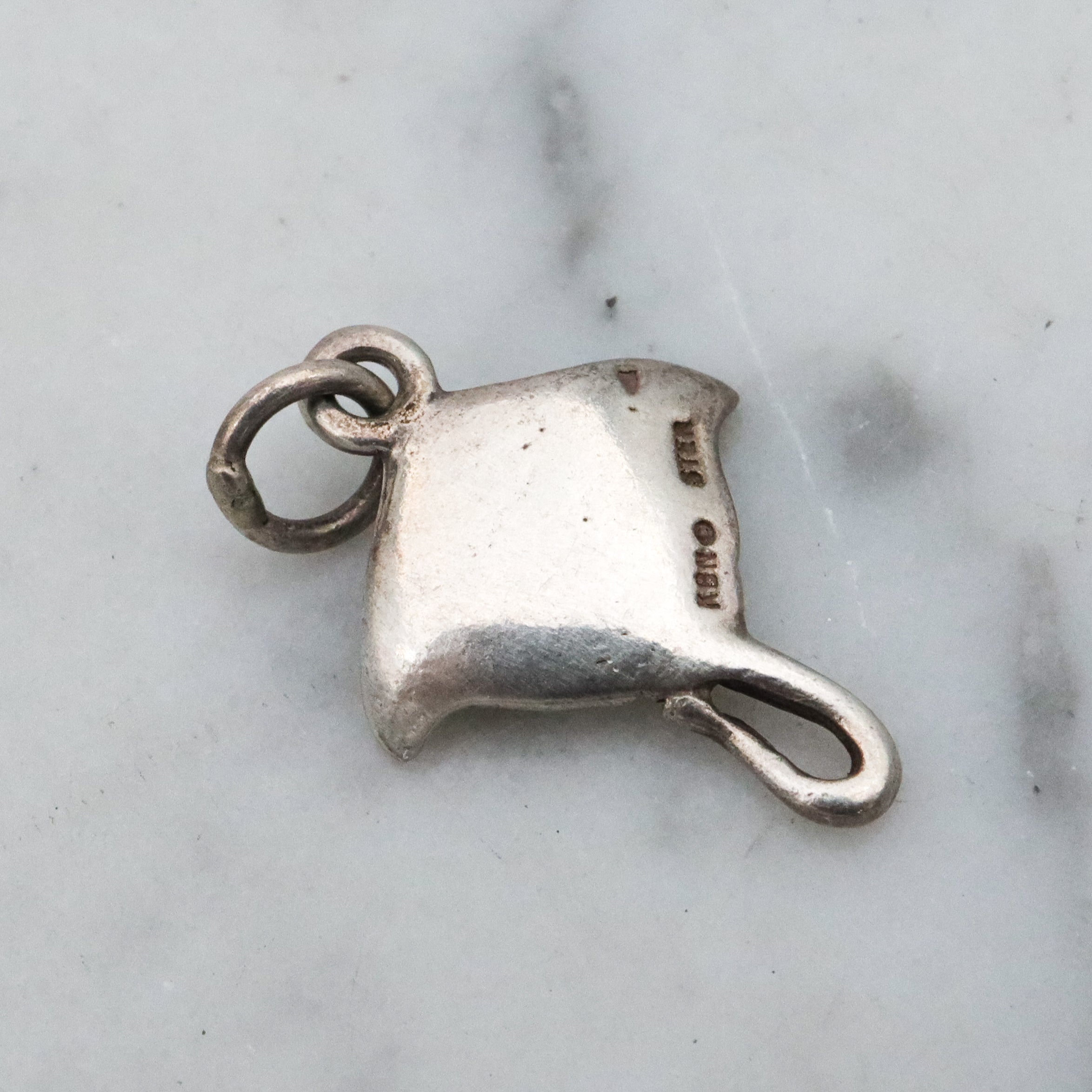 Vintage realistic sterling spotted stingray charm pendant