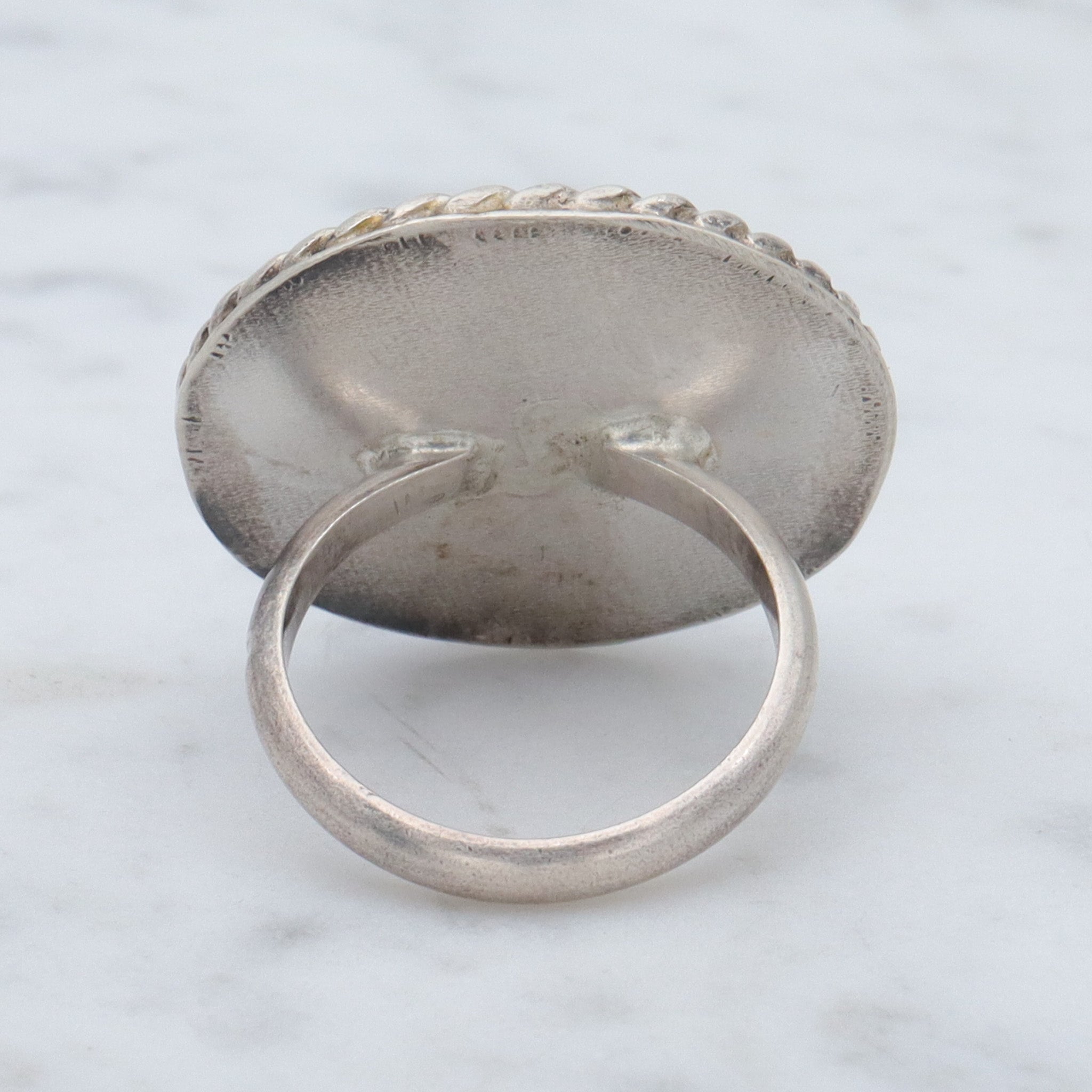 Vintage Native American sterling & turquoise ring, sz 5.75