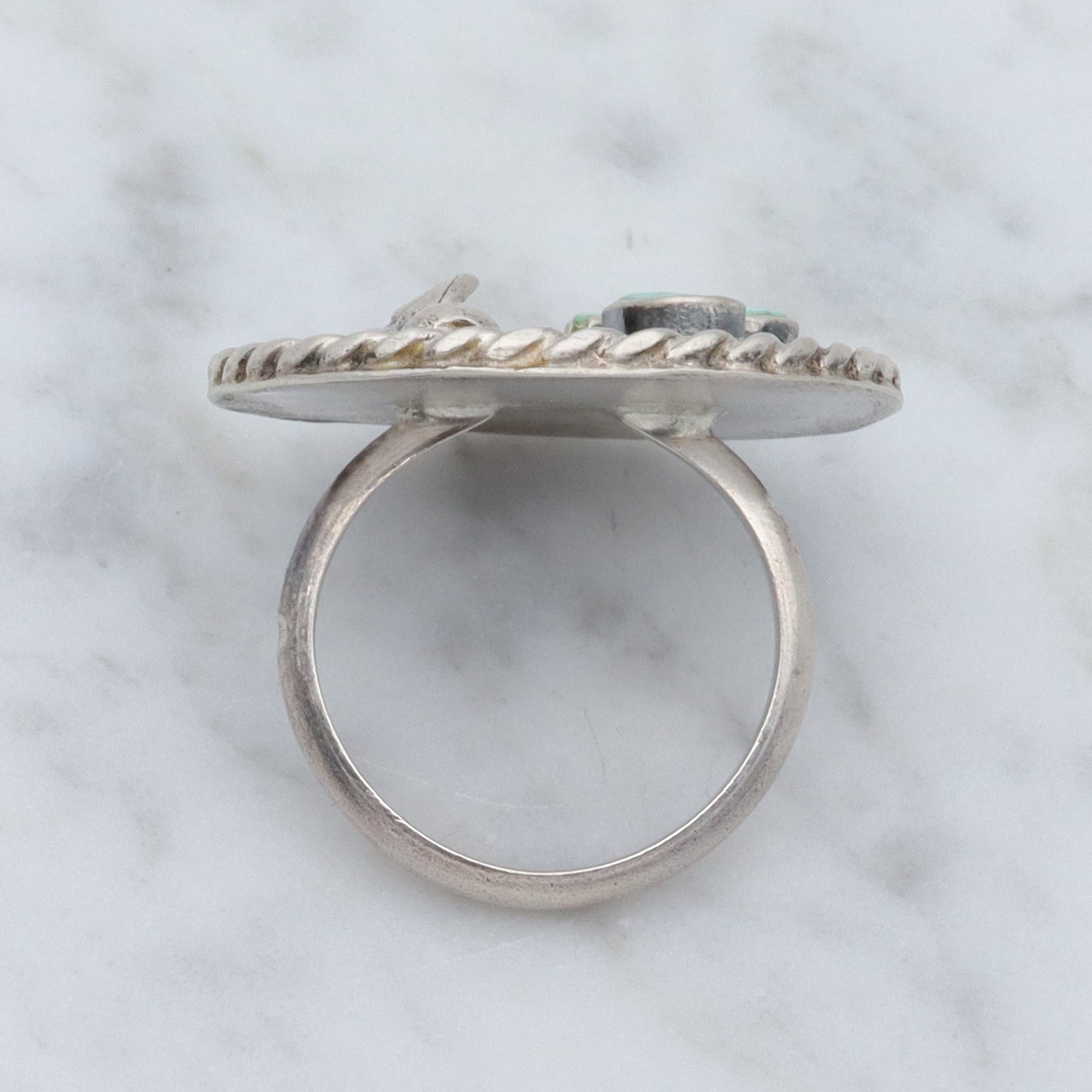 Vintage Native American sterling & turquoise ring, sz 5.75