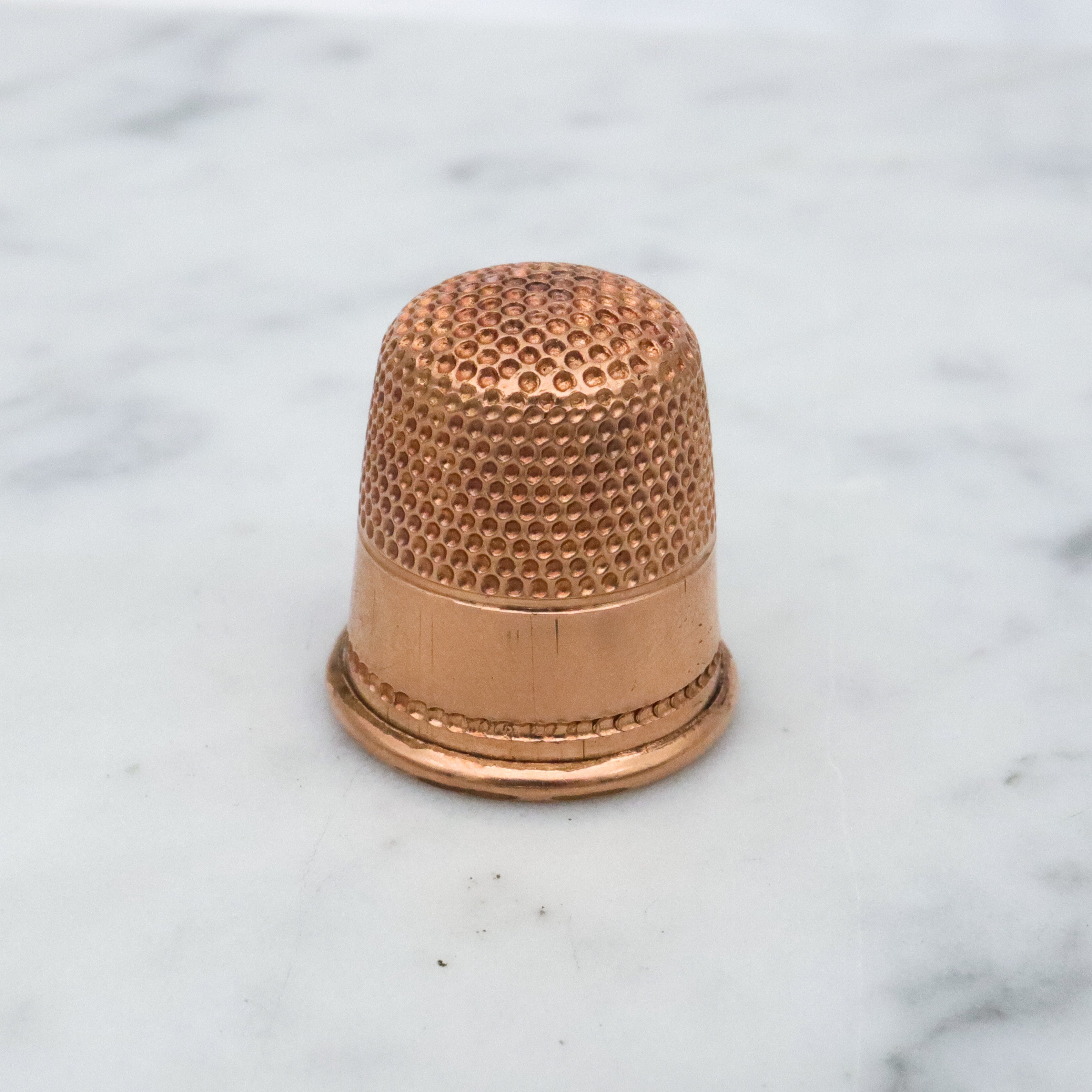 Antique Victorian gold filled simple thimble, size 9