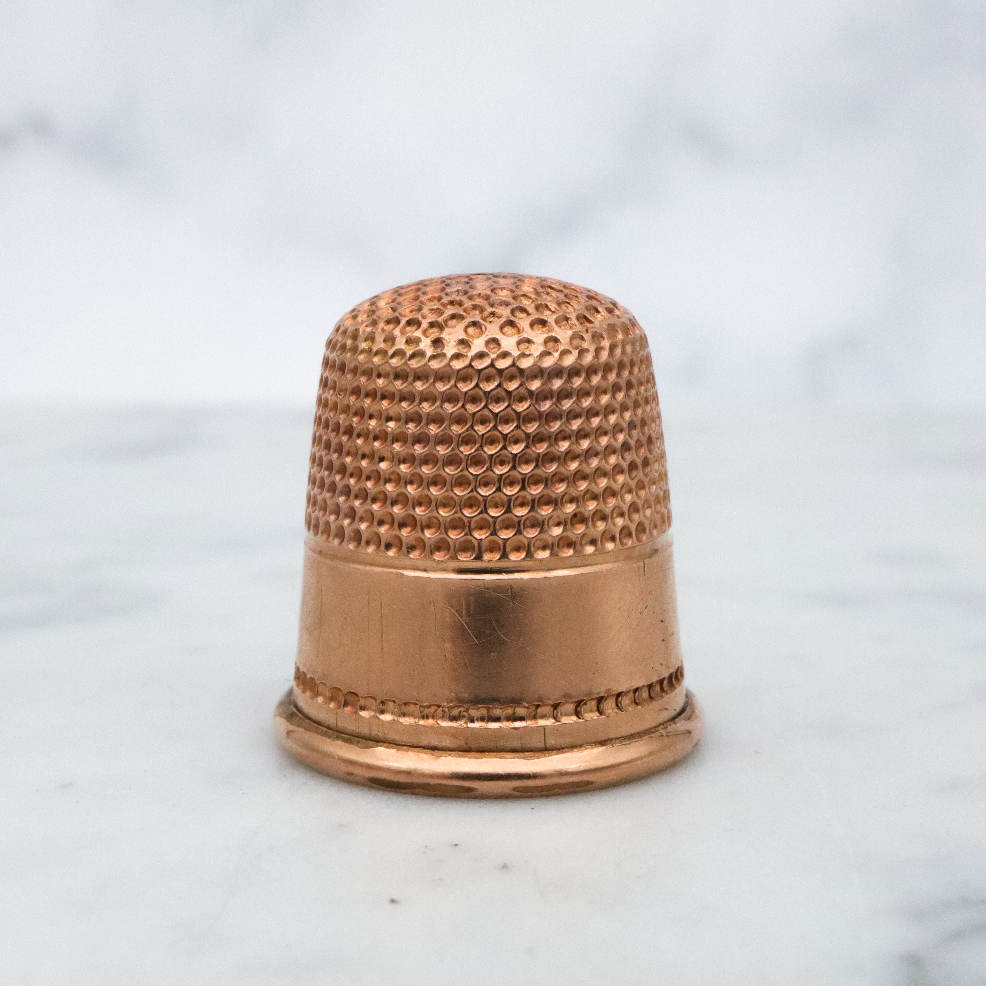 Antique Victorian gold filled simple thimble, size 9