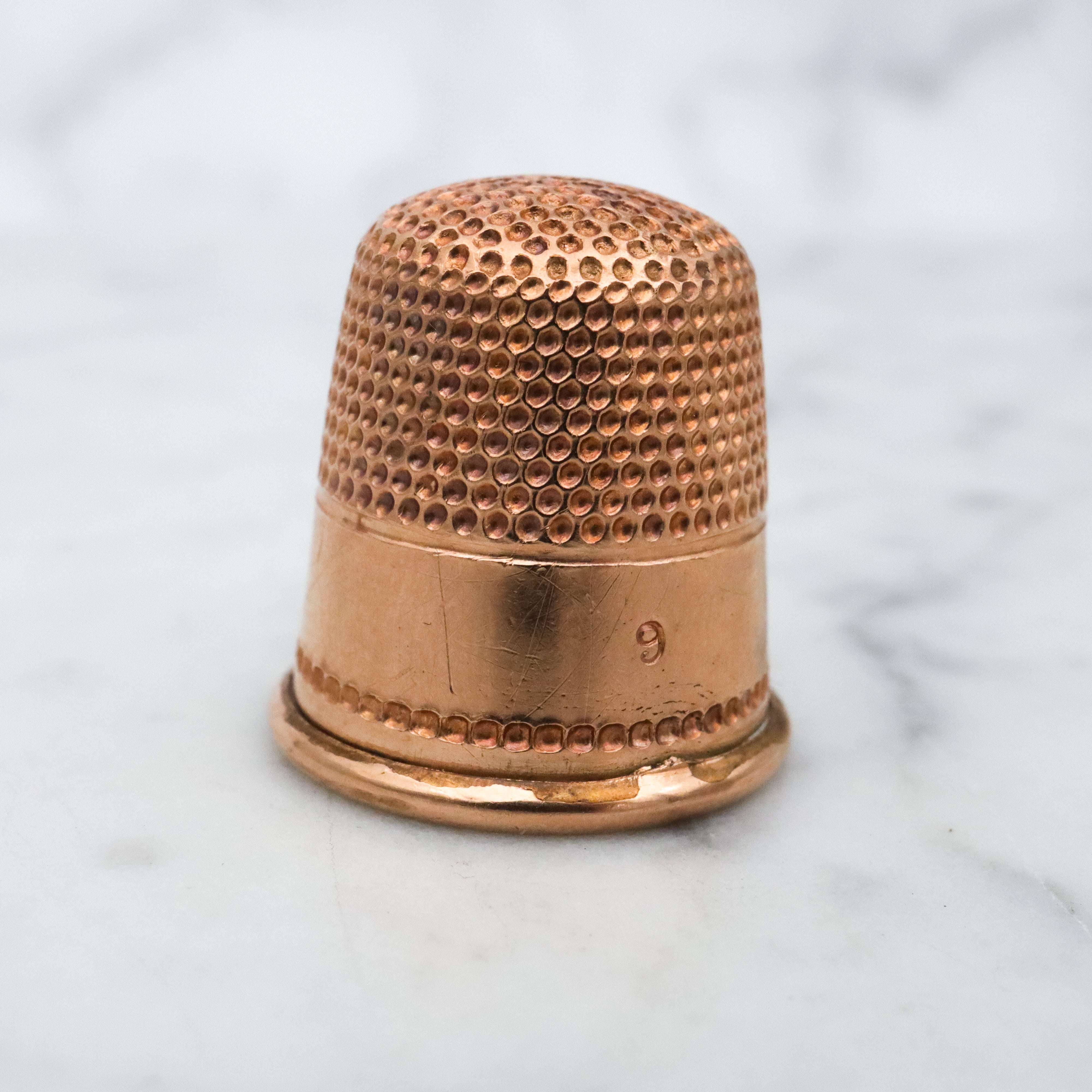 Antique Victorian gold filled simple thimble, size 9