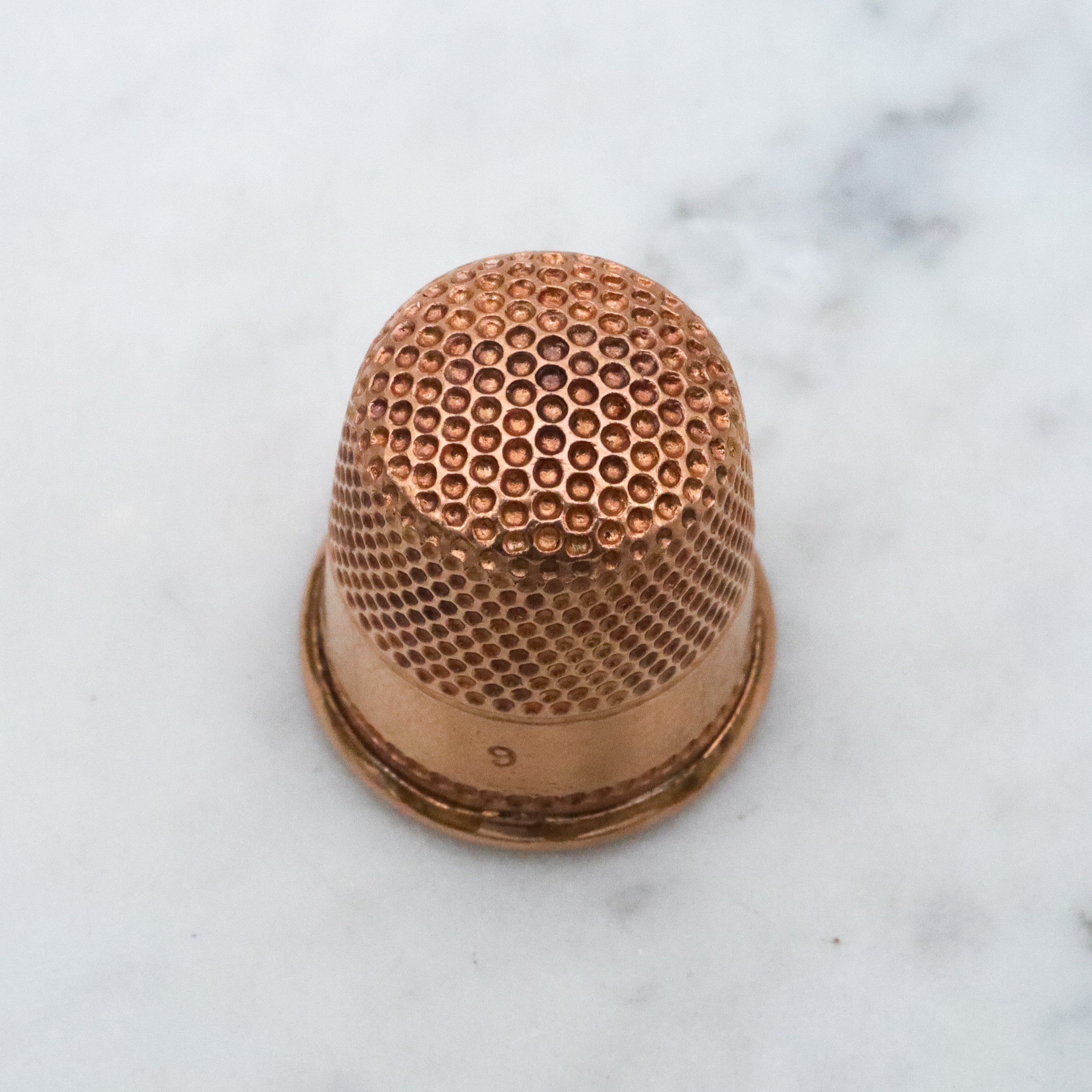 Antique Victorian gold filled simple thimble, size 9