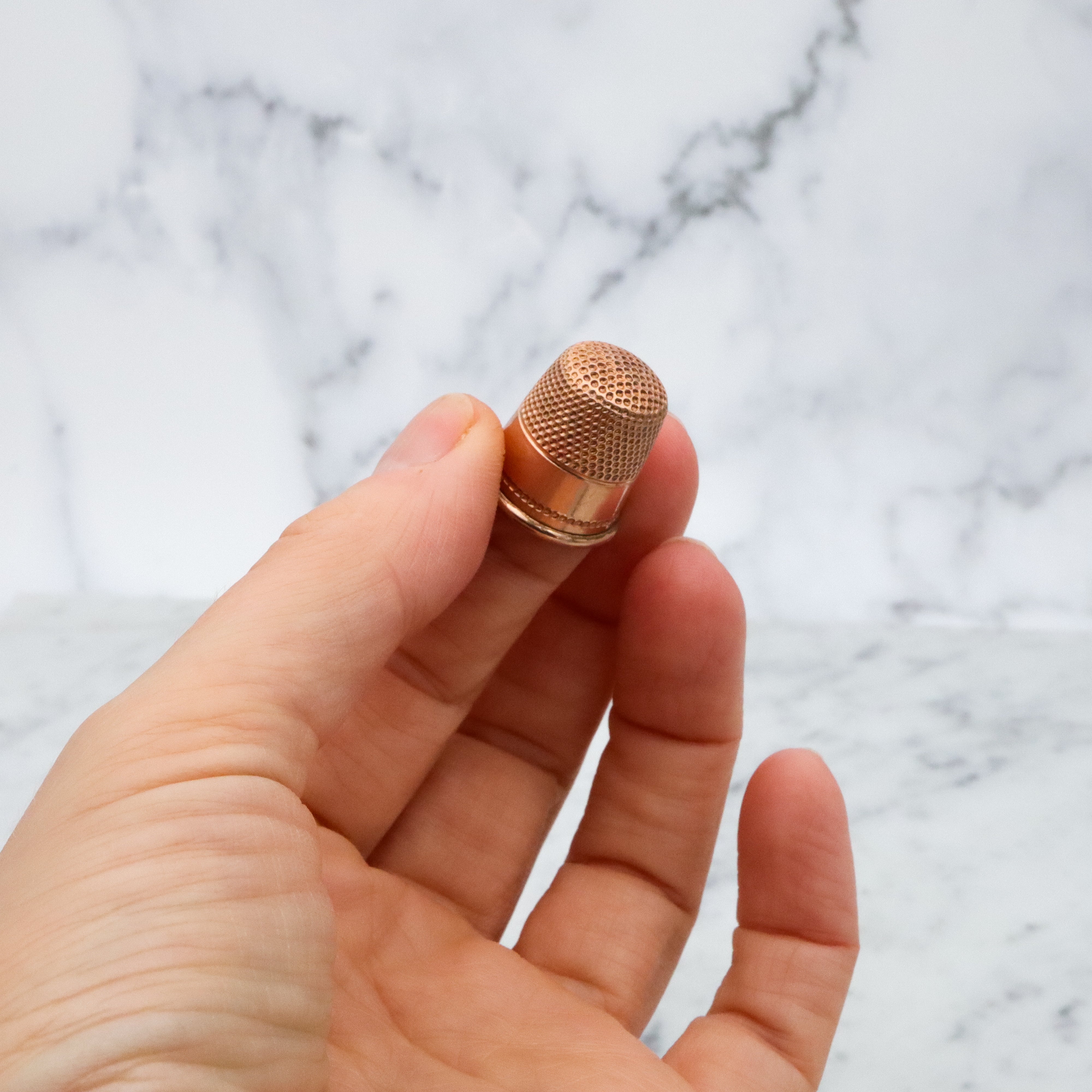 Antique Victorian gold filled simple thimble, size 9