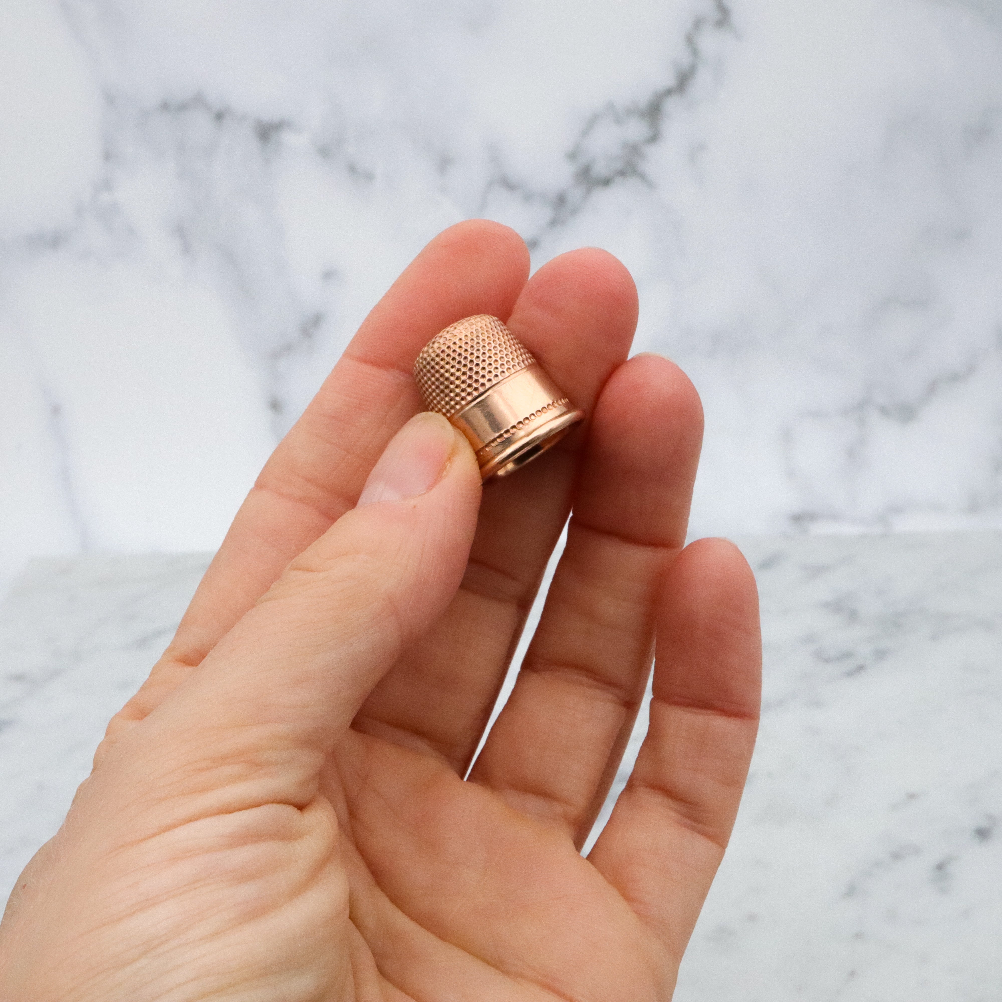 Antique Victorian gold filled simple thimble, size 9