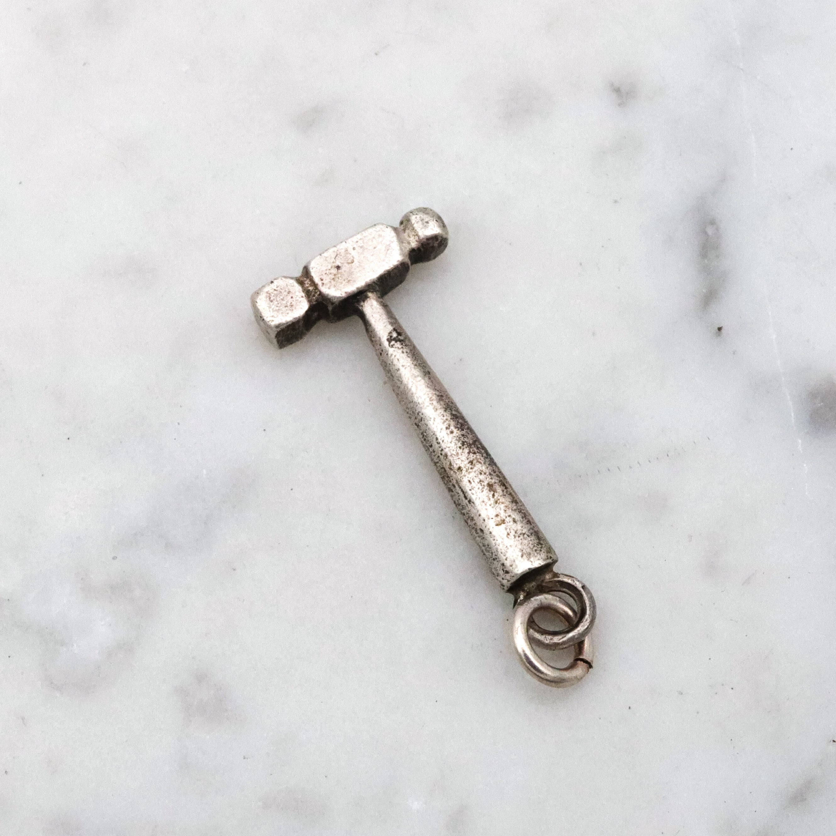 Vintage Mexican sterling miniature ball-peen hammer charm pendant