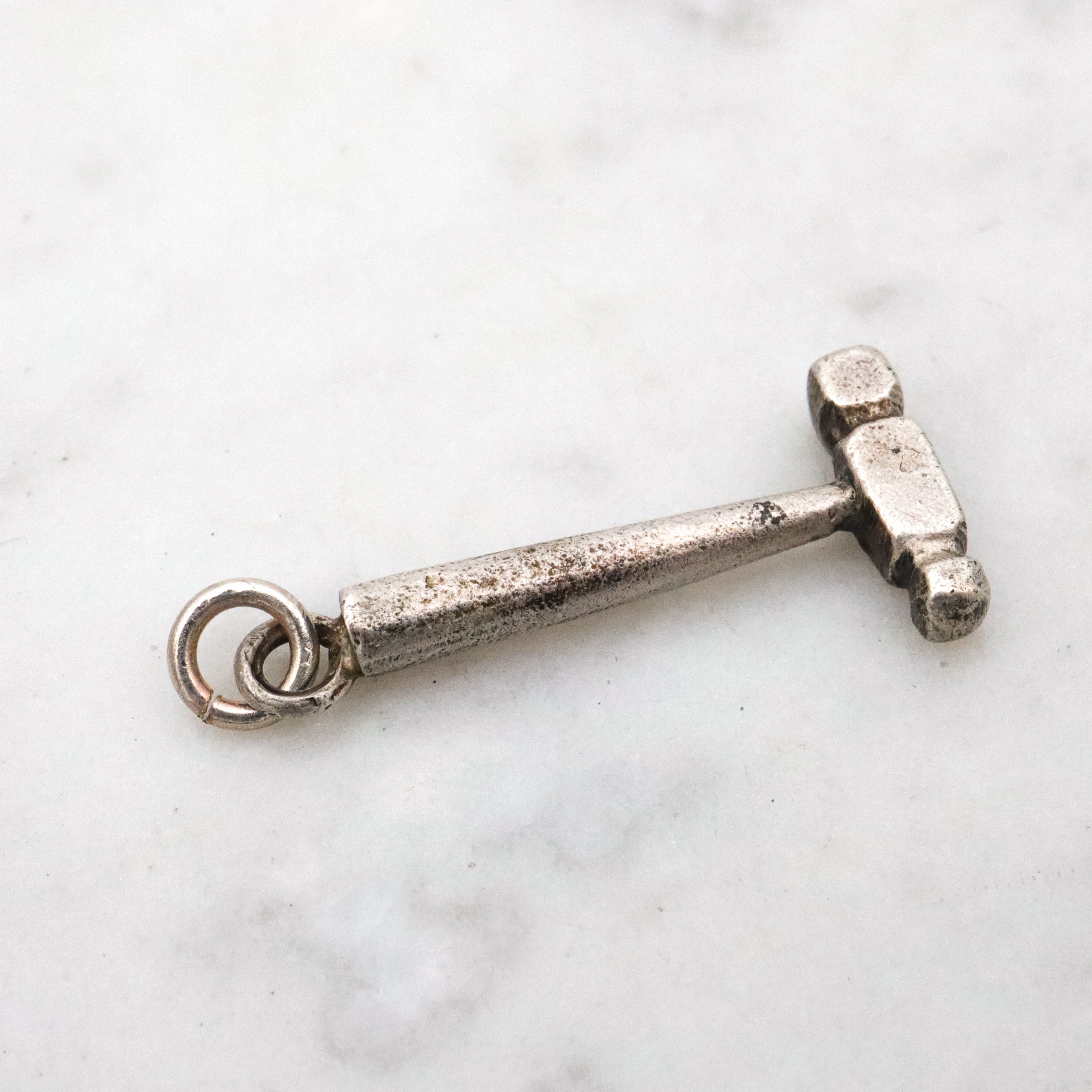 Vintage Mexican sterling miniature ball-peen hammer charm pendant
