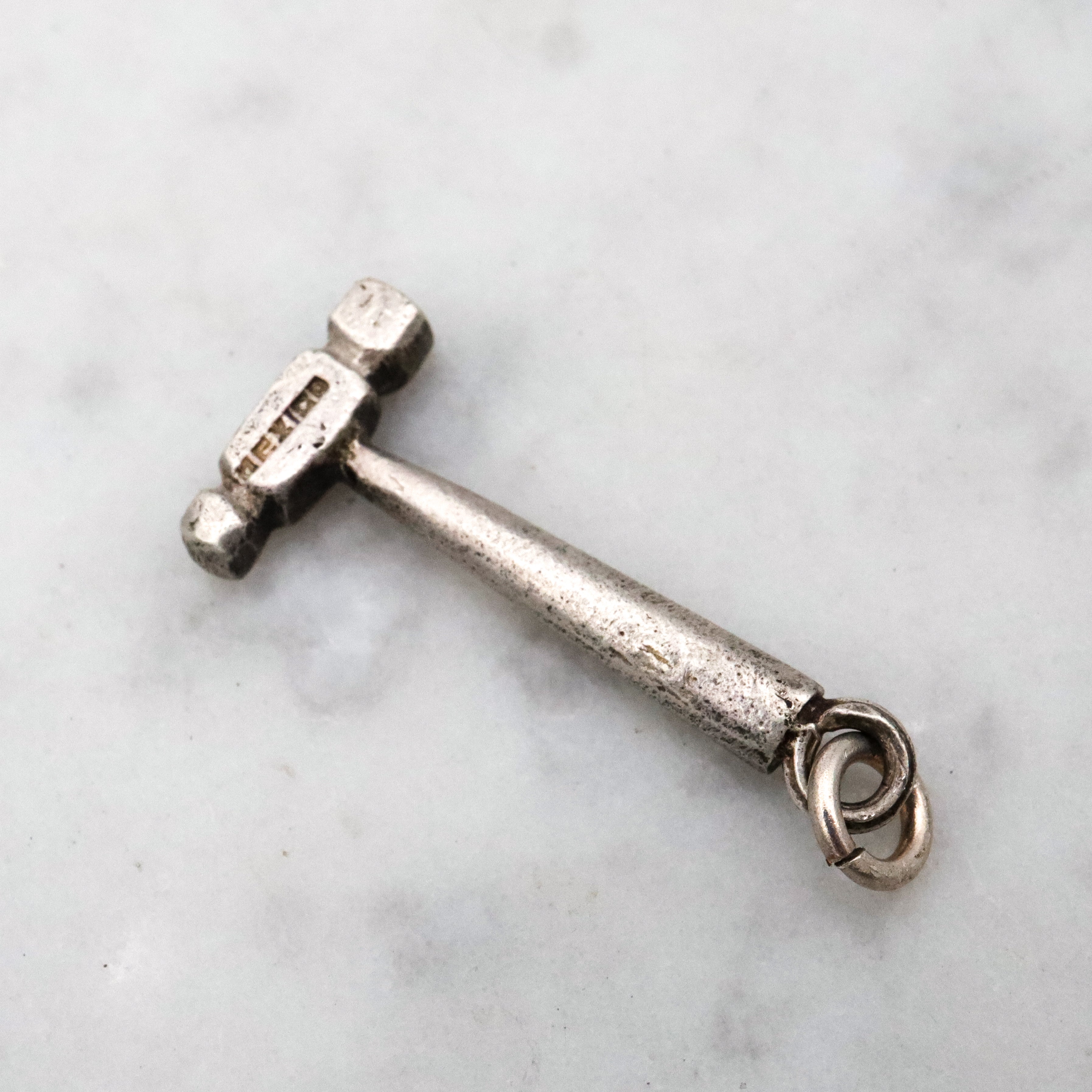 Vintage Mexican sterling miniature ball-peen hammer charm pendant