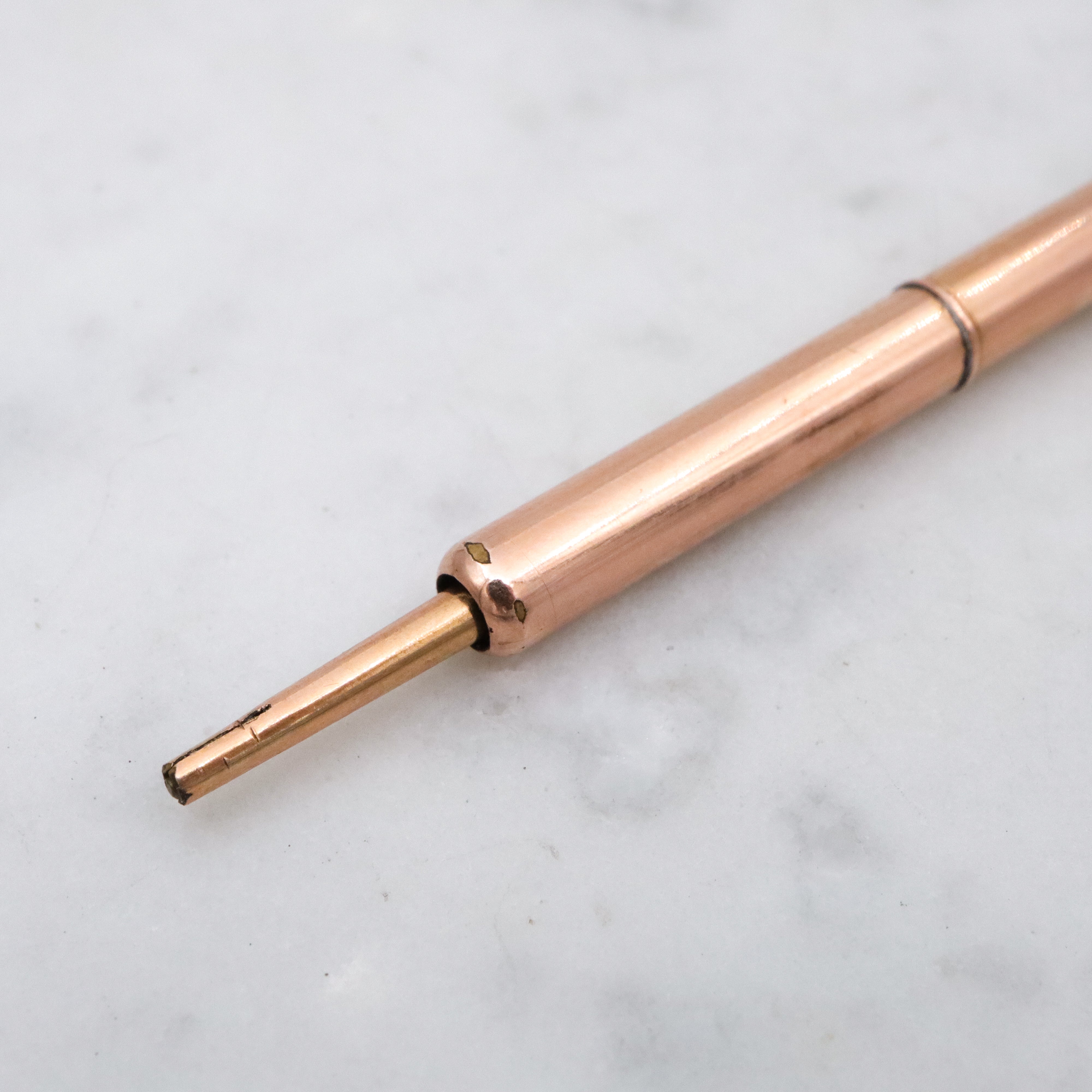 Rare Antique Victorian sterling & gold filled broom figural mechanical pencil