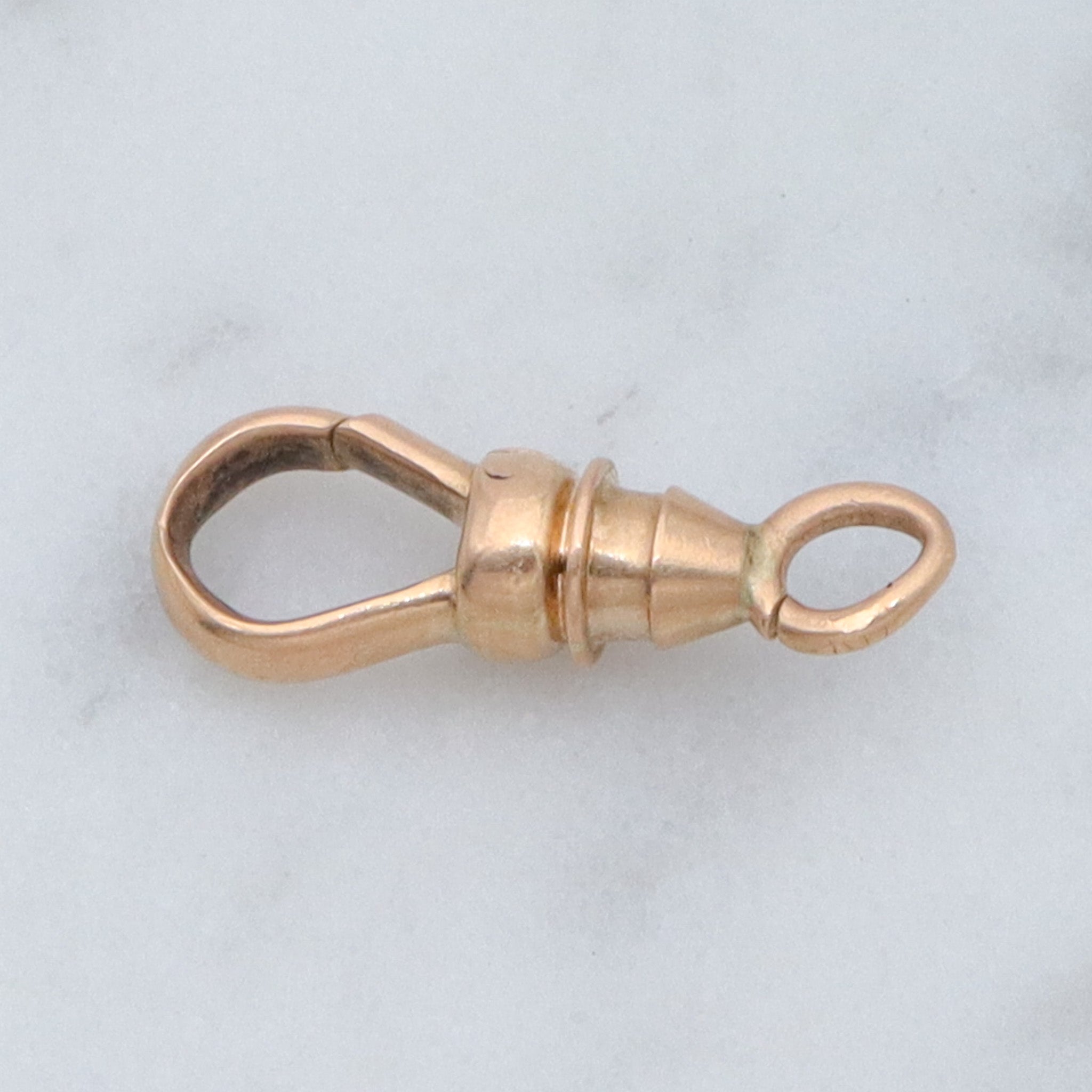 Antique Victorian petite 14k gold dog clip clasp charm holder