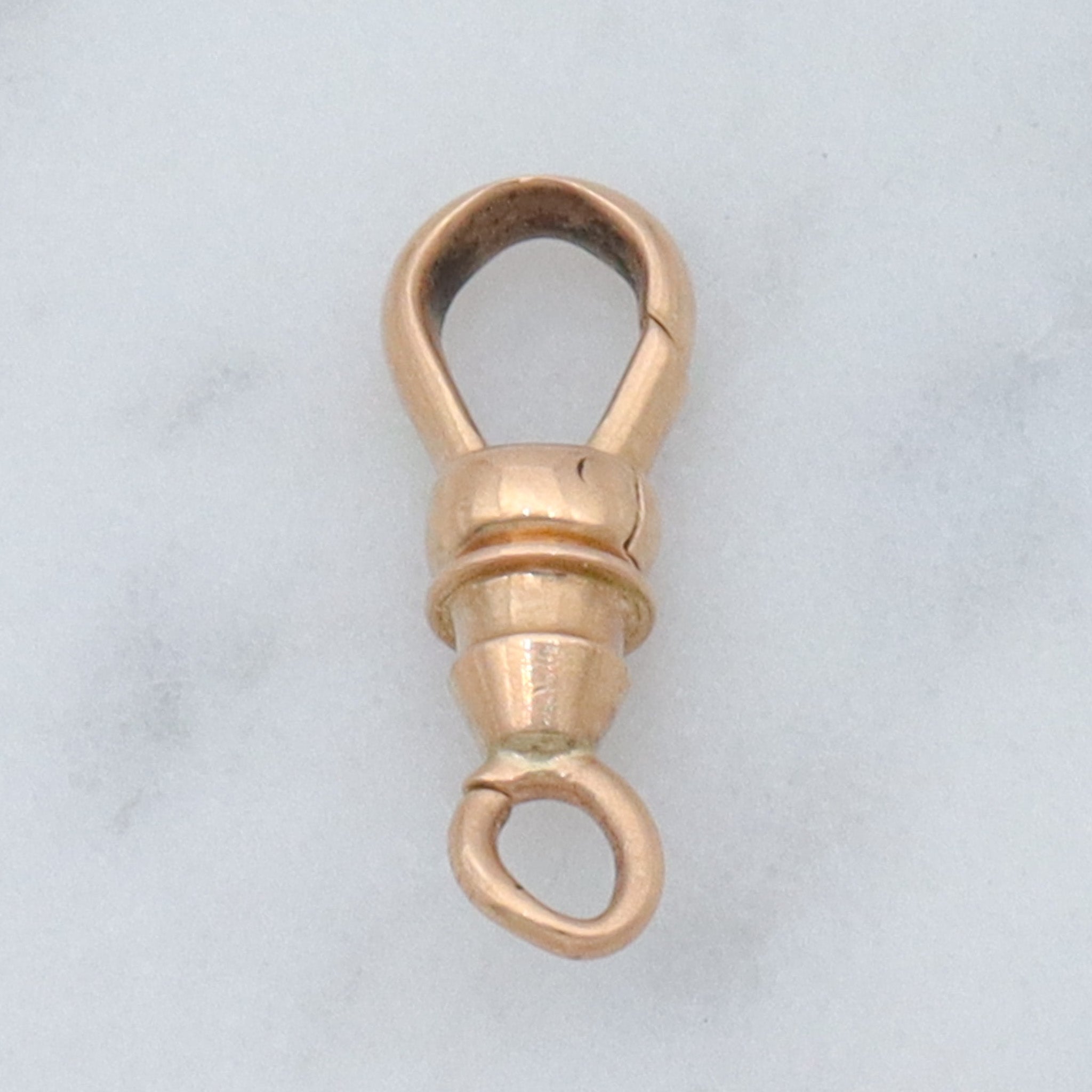 Antique Victorian petite 14k gold dog clip clasp charm holder