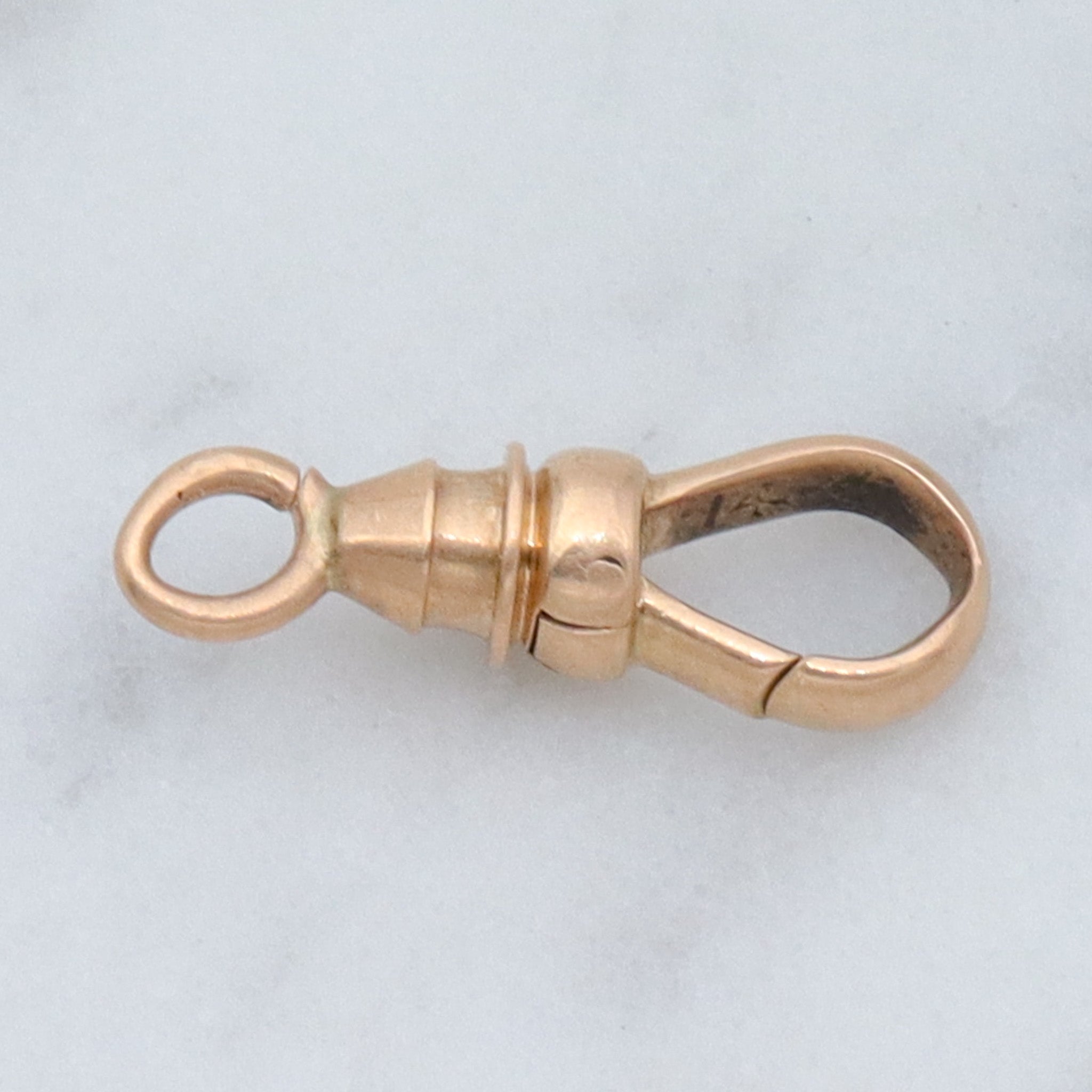 Antique Victorian petite 14k gold dog clip clasp charm holder