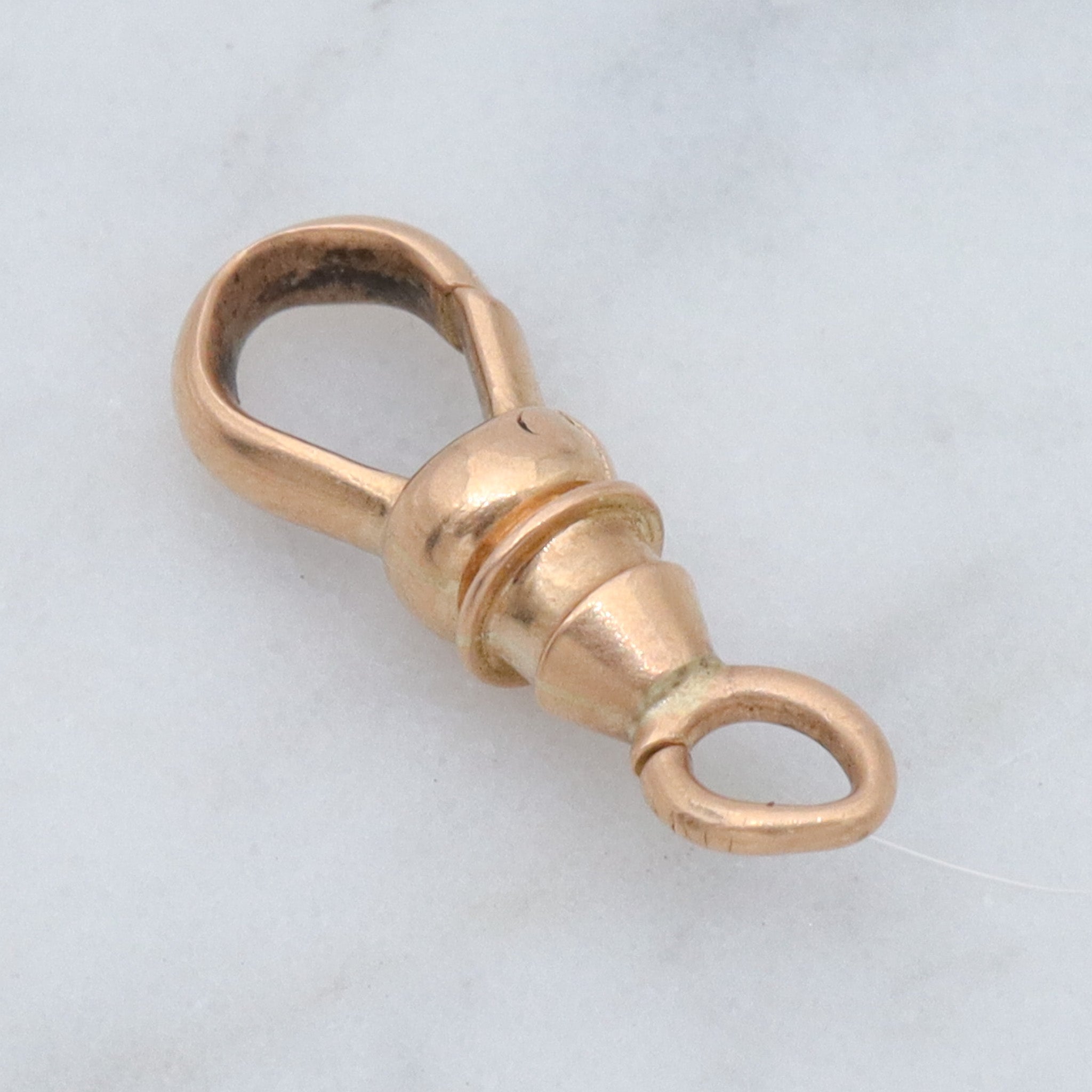 Antique Victorian petite 14k gold dog clip clasp charm holder