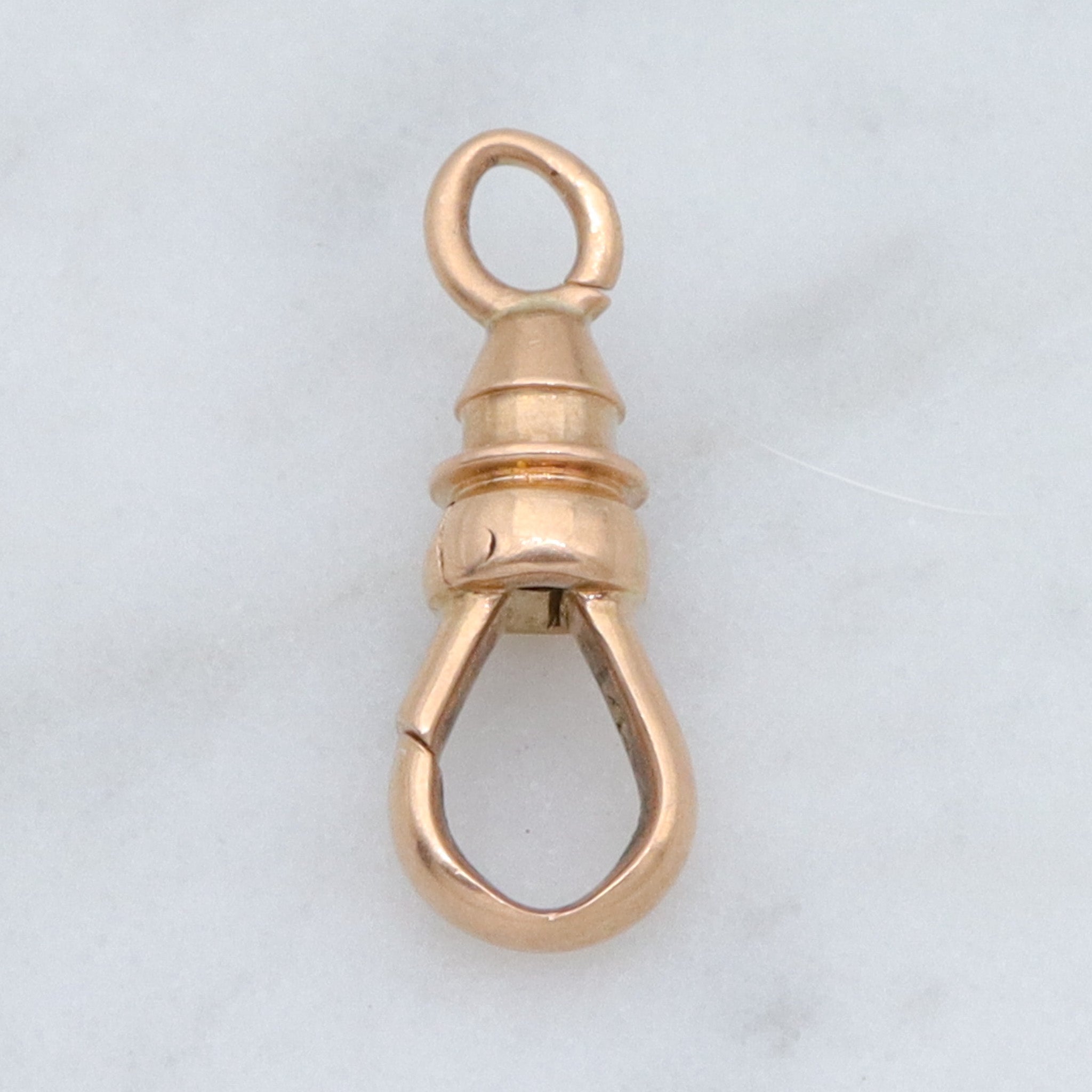 Antique Victorian petite 14k gold dog clip clasp charm holder