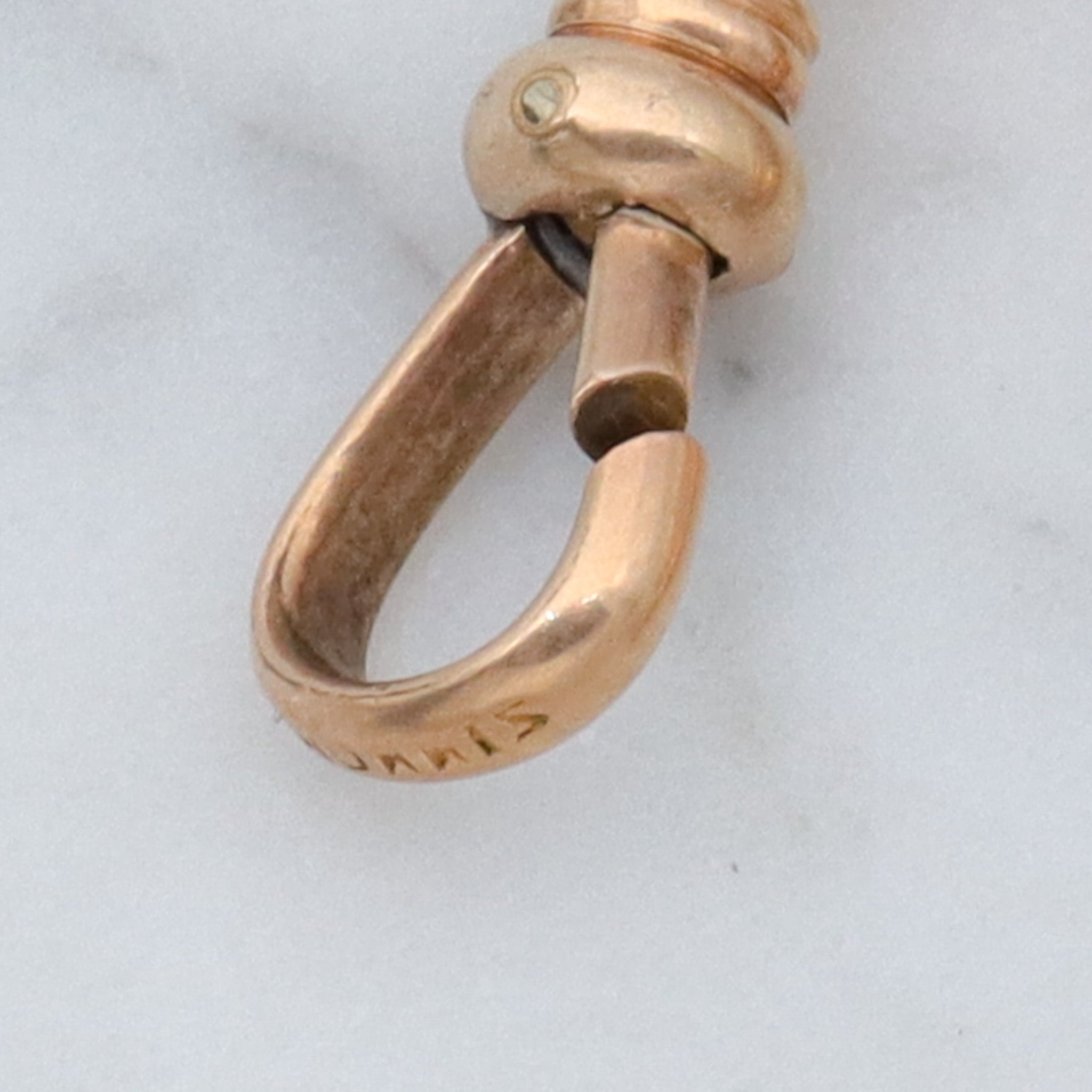 Antique Victorian gold filled fancy bar link watch chain necklace with dog clip clasp, 14.5”