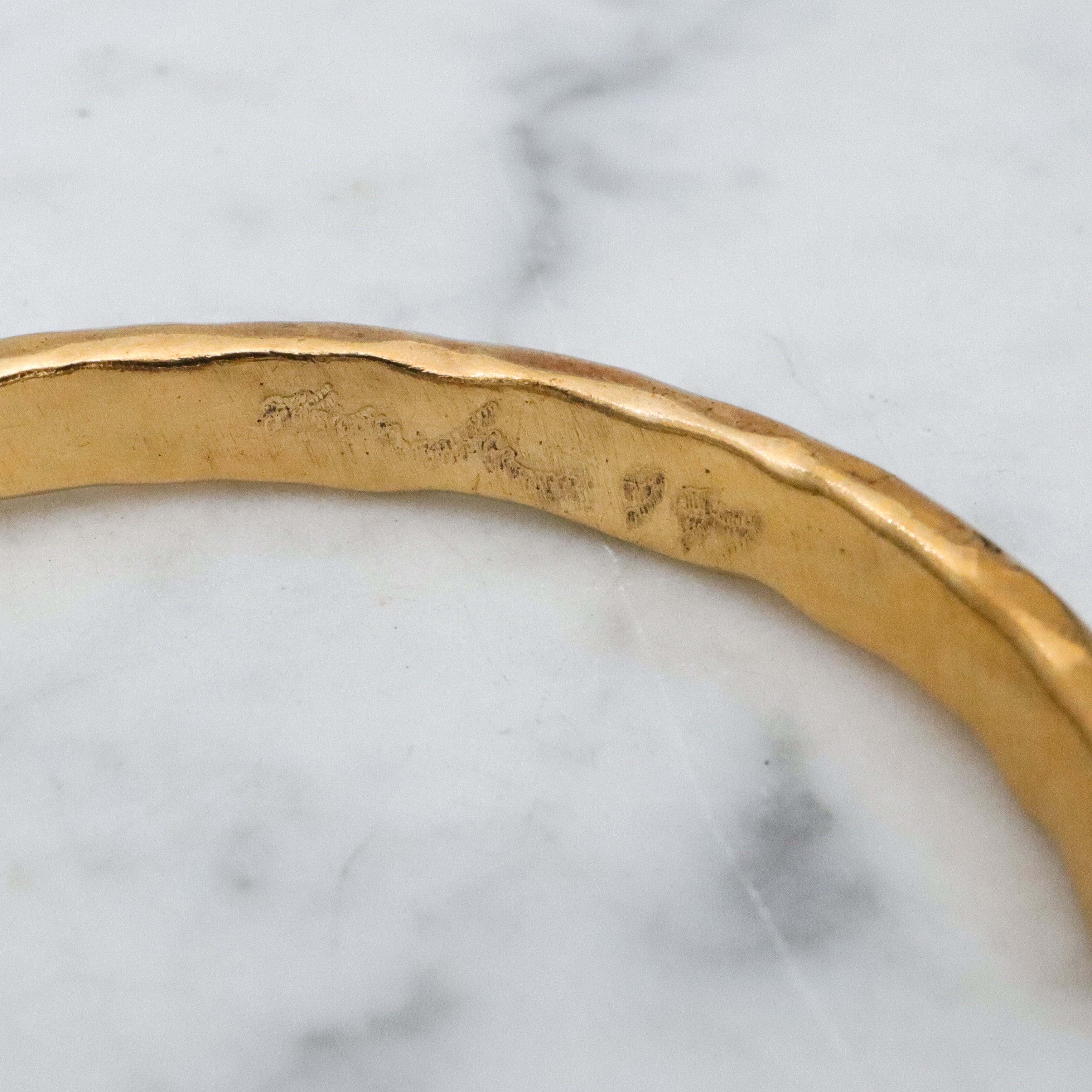 Retro handmade gold plated hammered sterling cuff bracelet