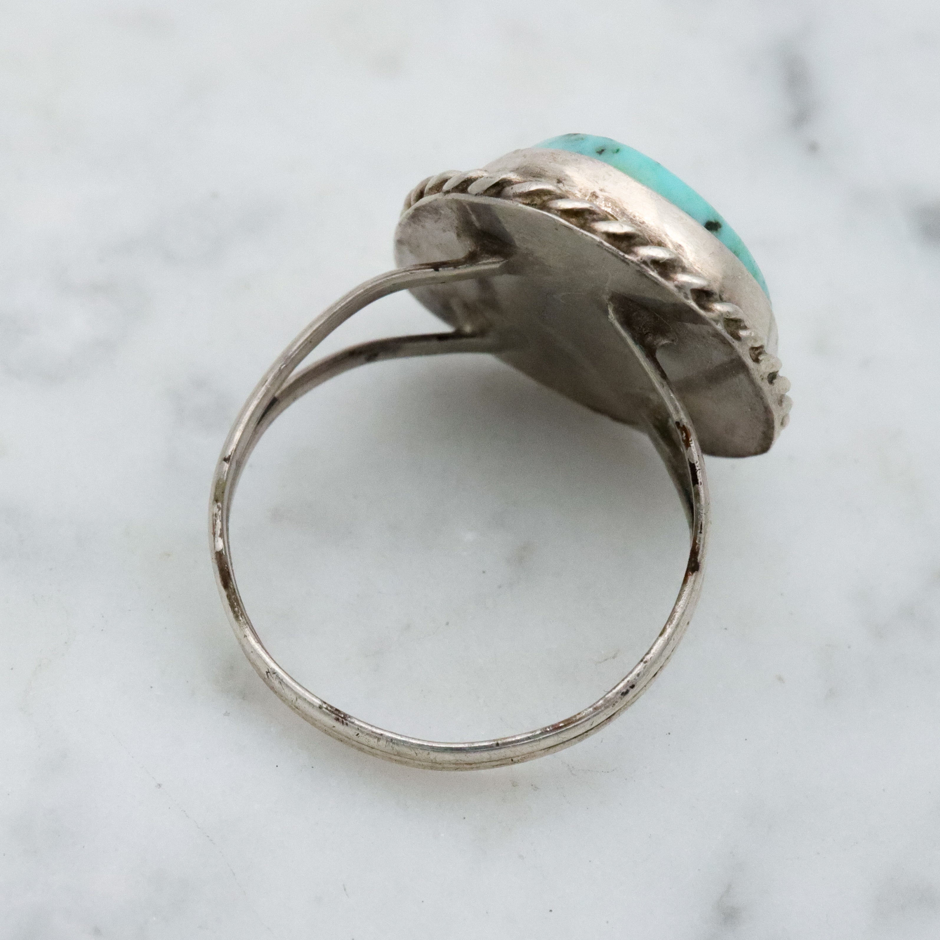 Vintage Navajo sterling turquoise ring, size 6.5