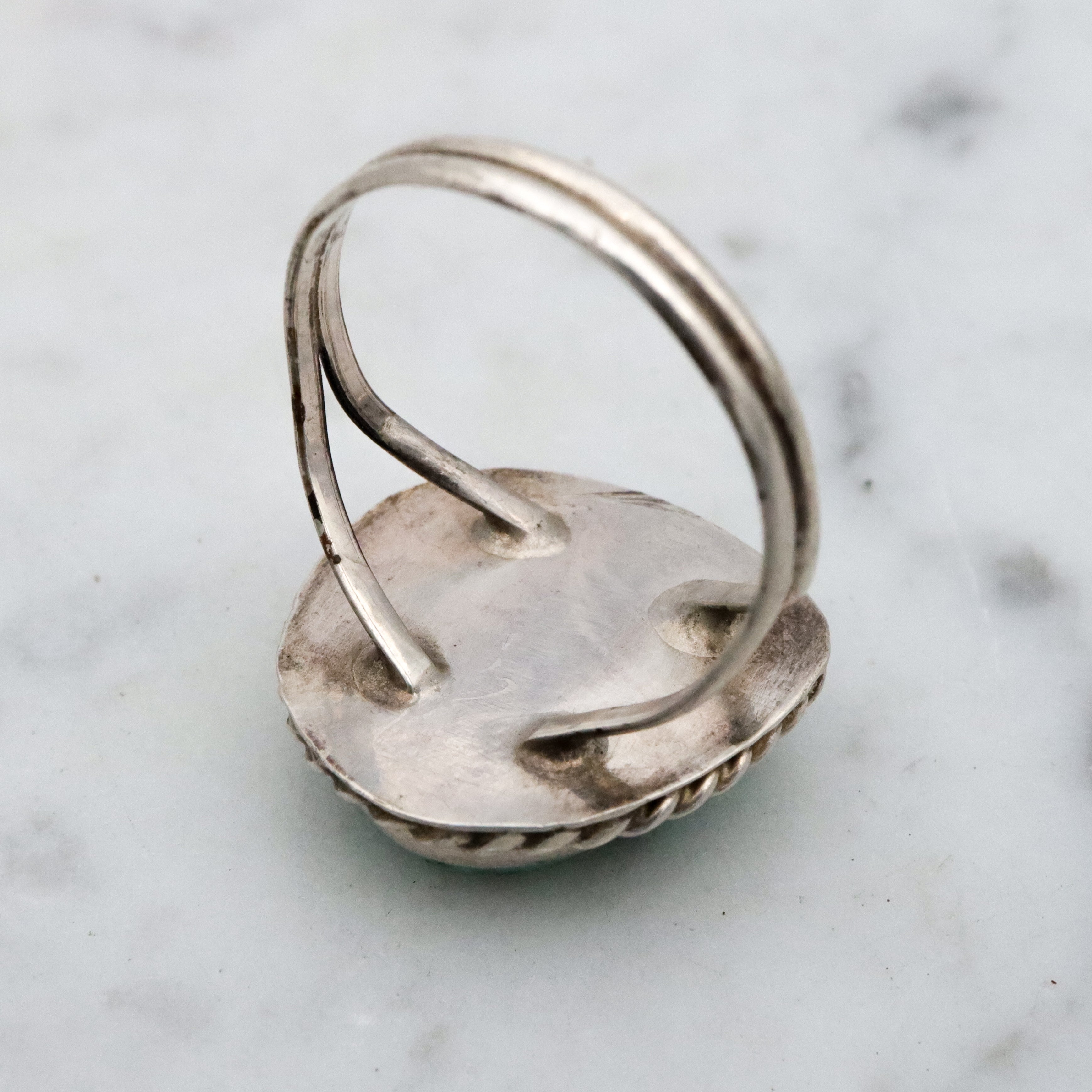 Vintage Navajo sterling turquoise ring, size 6.5