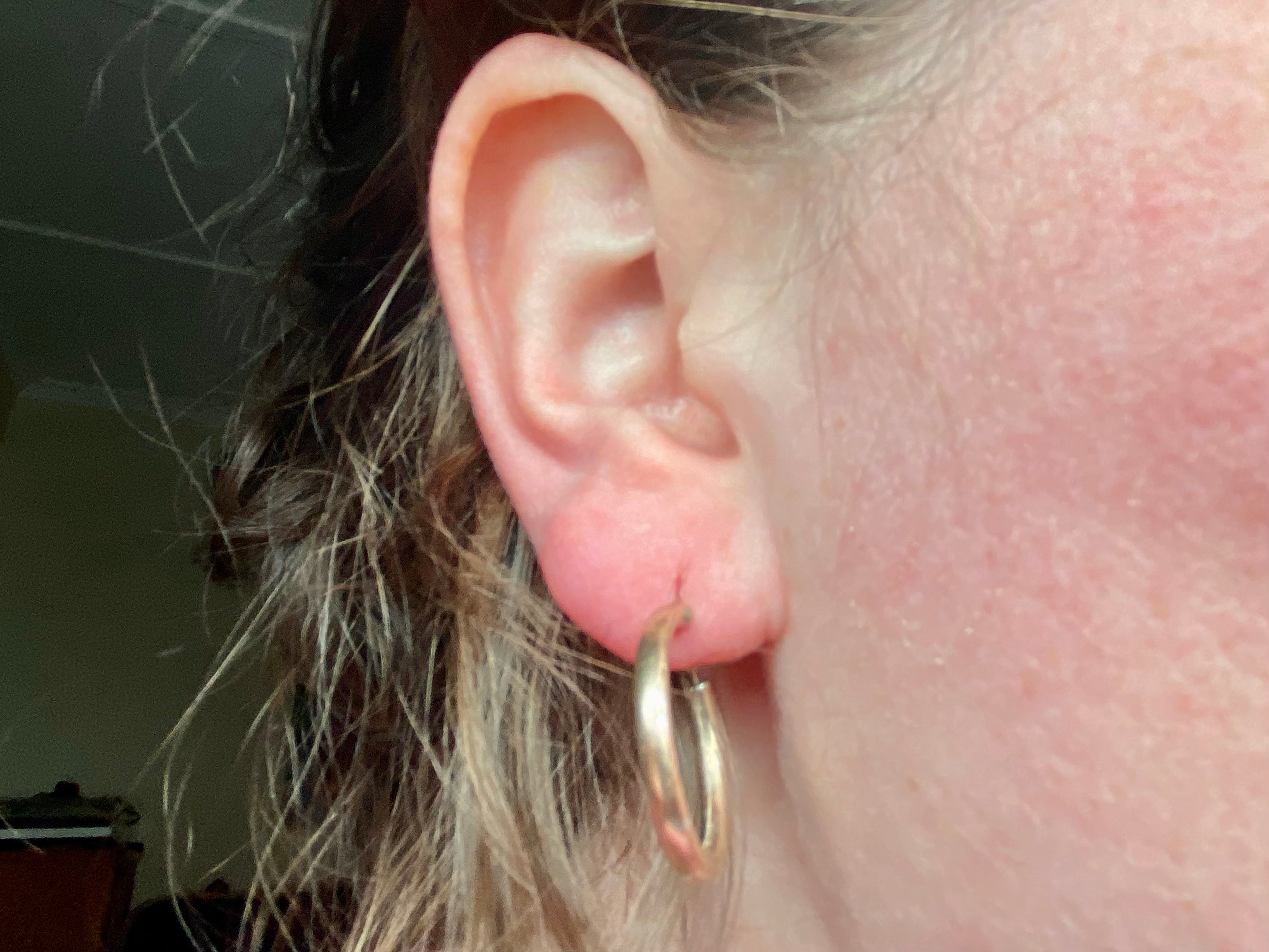 Vintage gold filled hoops with 10k gold hooks