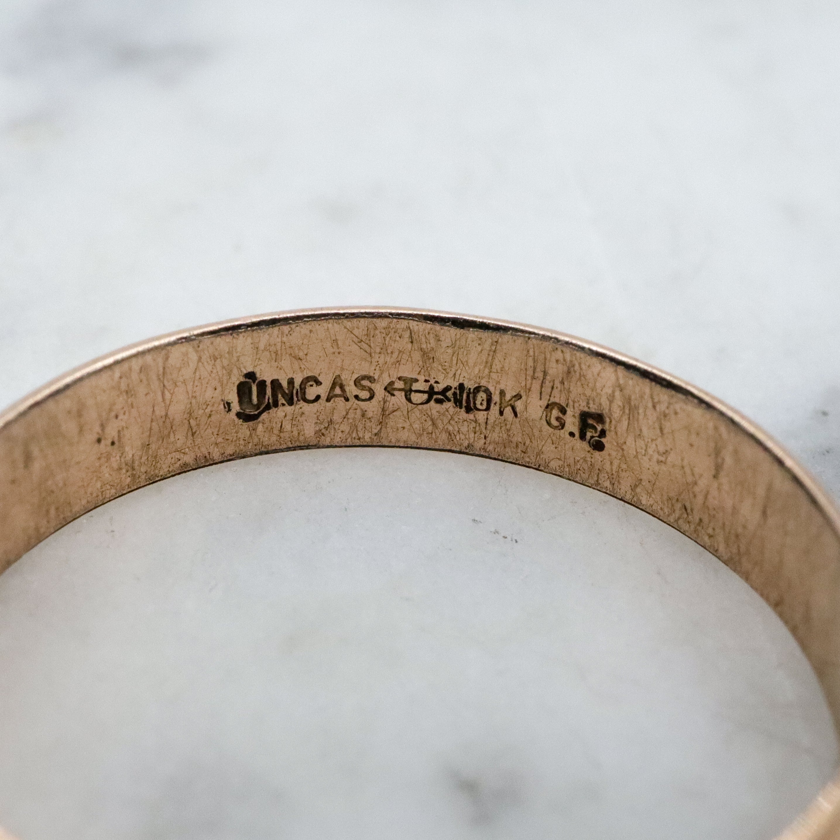 1950s Uncas 10k gold filled 4mm band, size 8.5