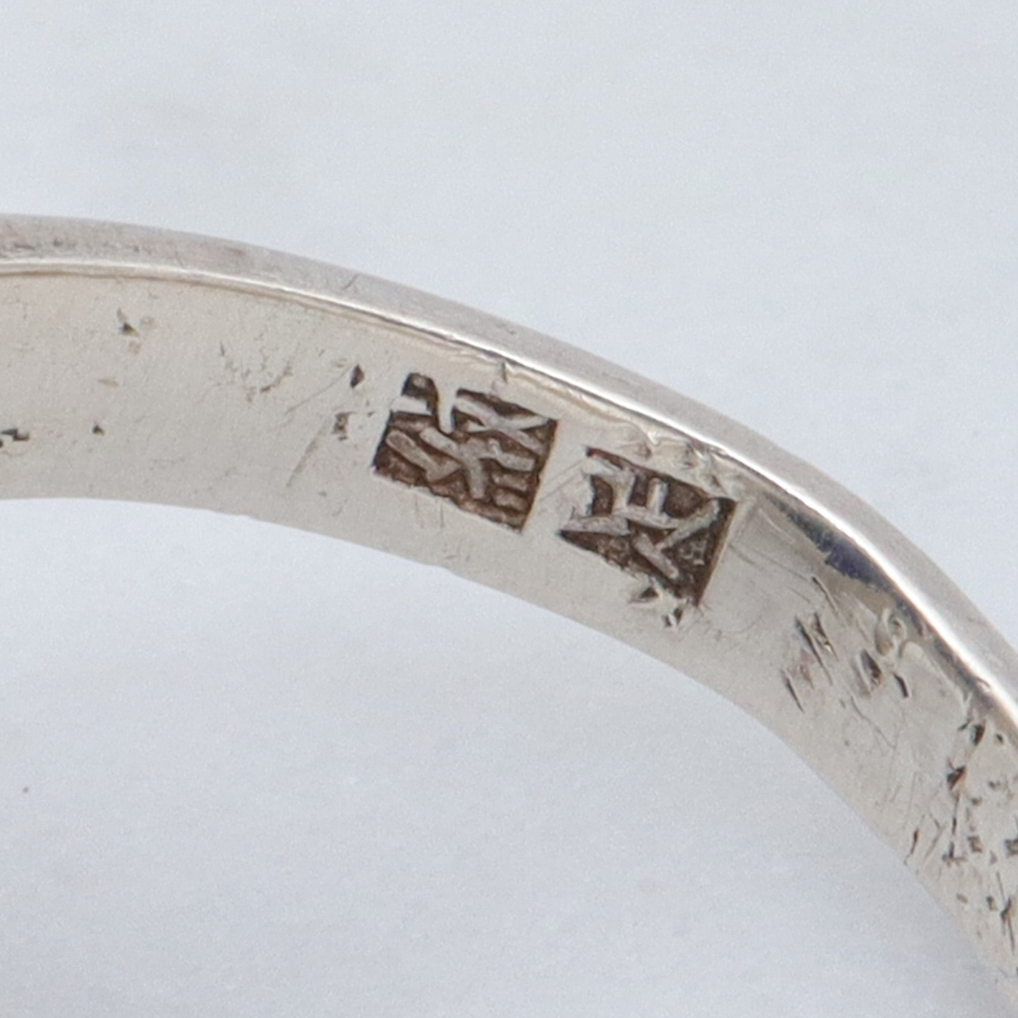 Antique Chinese Art Deco sterling and lapis ring, sz 6.5