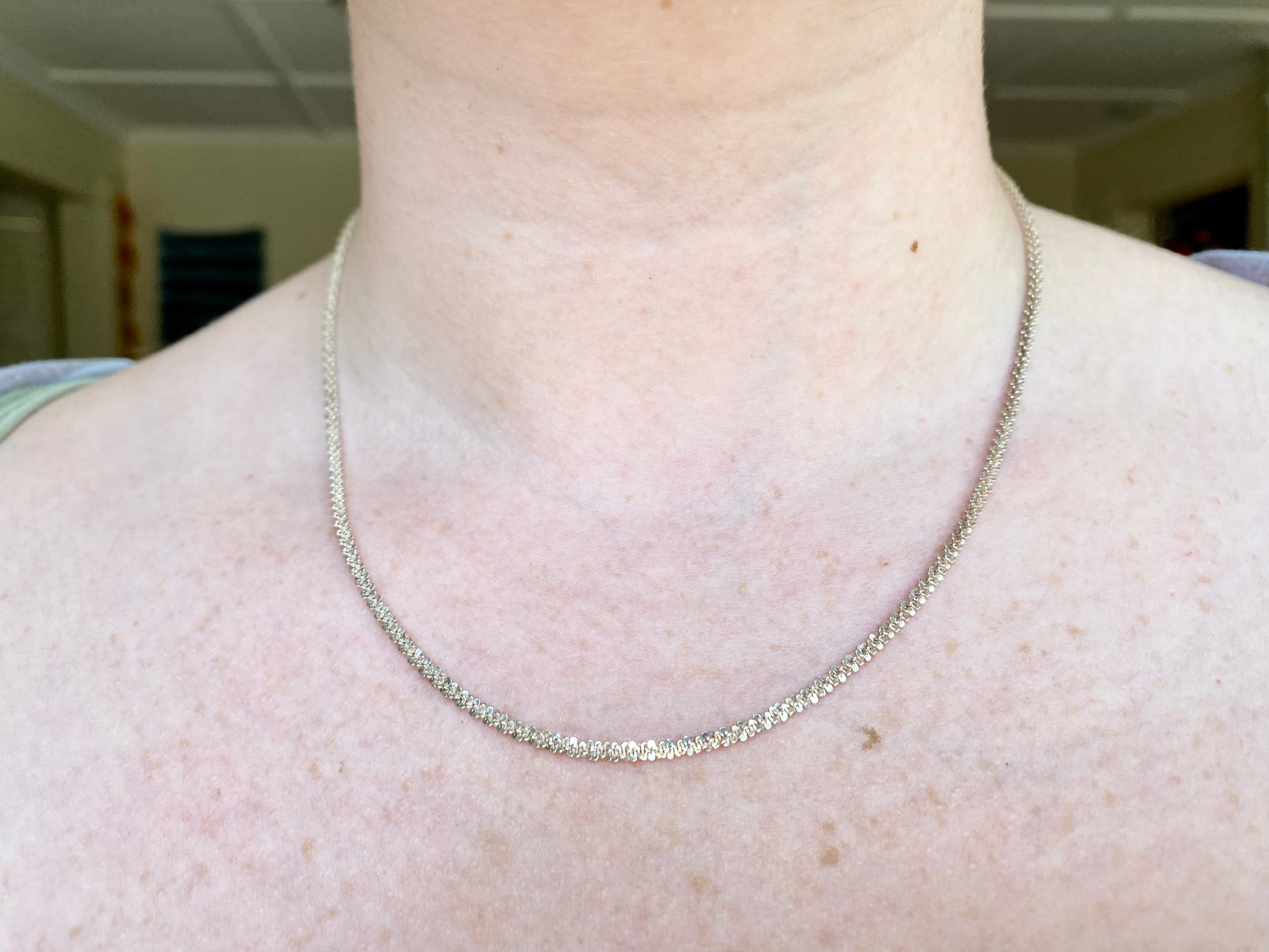 Vintage Italian sterling 2.5mm margarita link chain